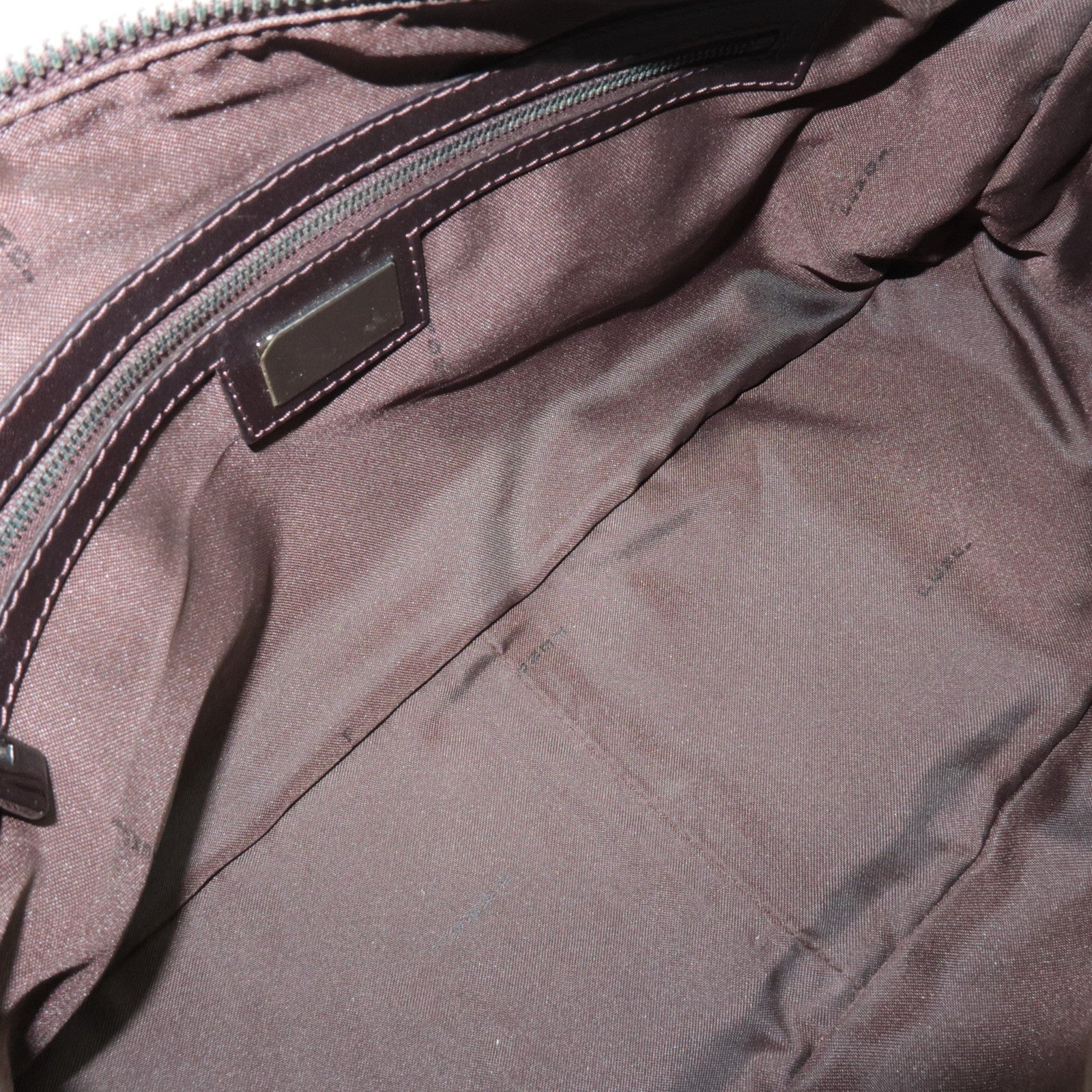 FENDI Zucchino Handbag Canvas Leather Brown Beige 8BN089