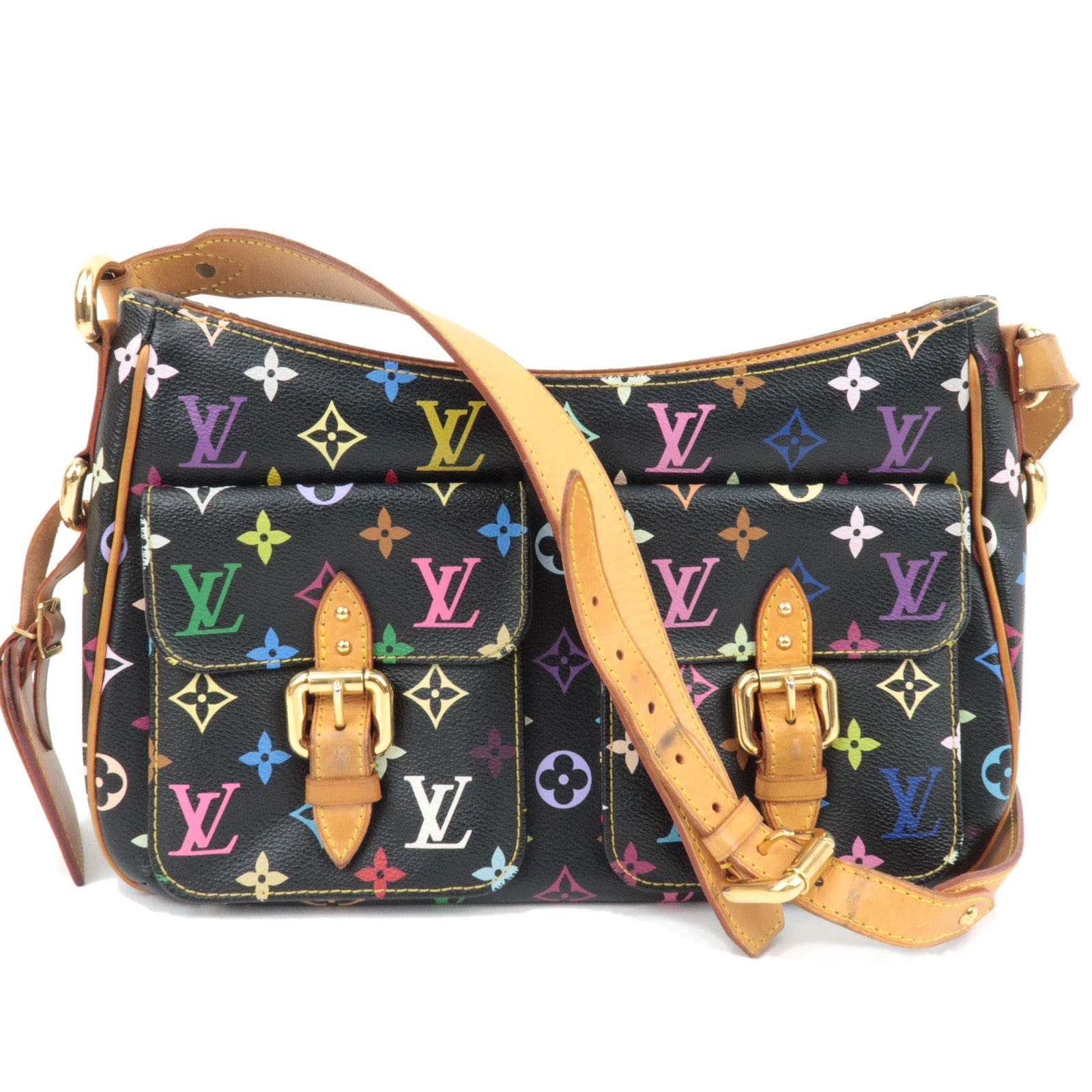 Louis Vuitton Monogram Multicolor Lodge GM Shoulder Bag Noir M40052 FL1015 *Name tag79304