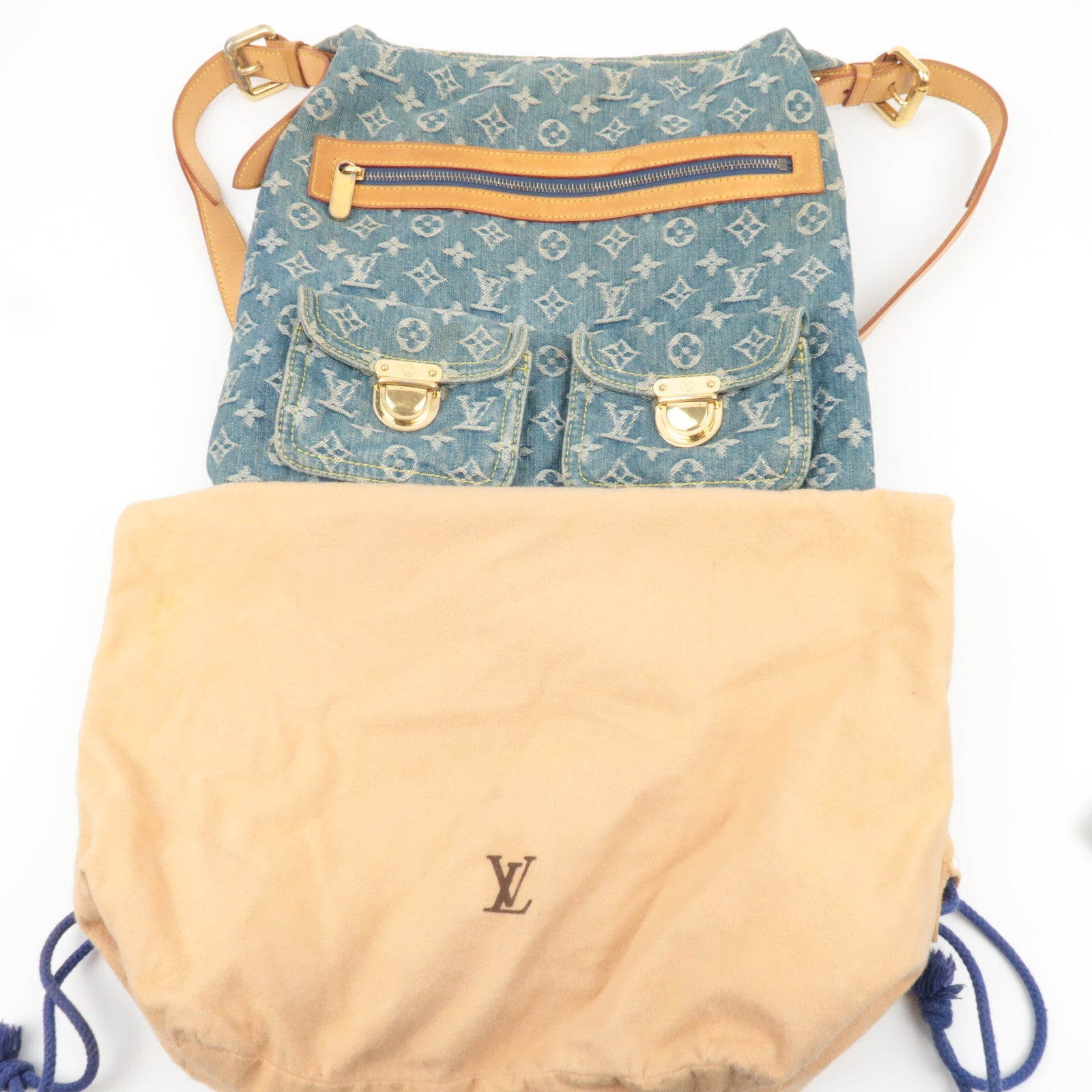 Louis Vuitton Monogram Denim Baggy GM Shoulder Bag M95048 SR1015 *Long strap, Dust bag