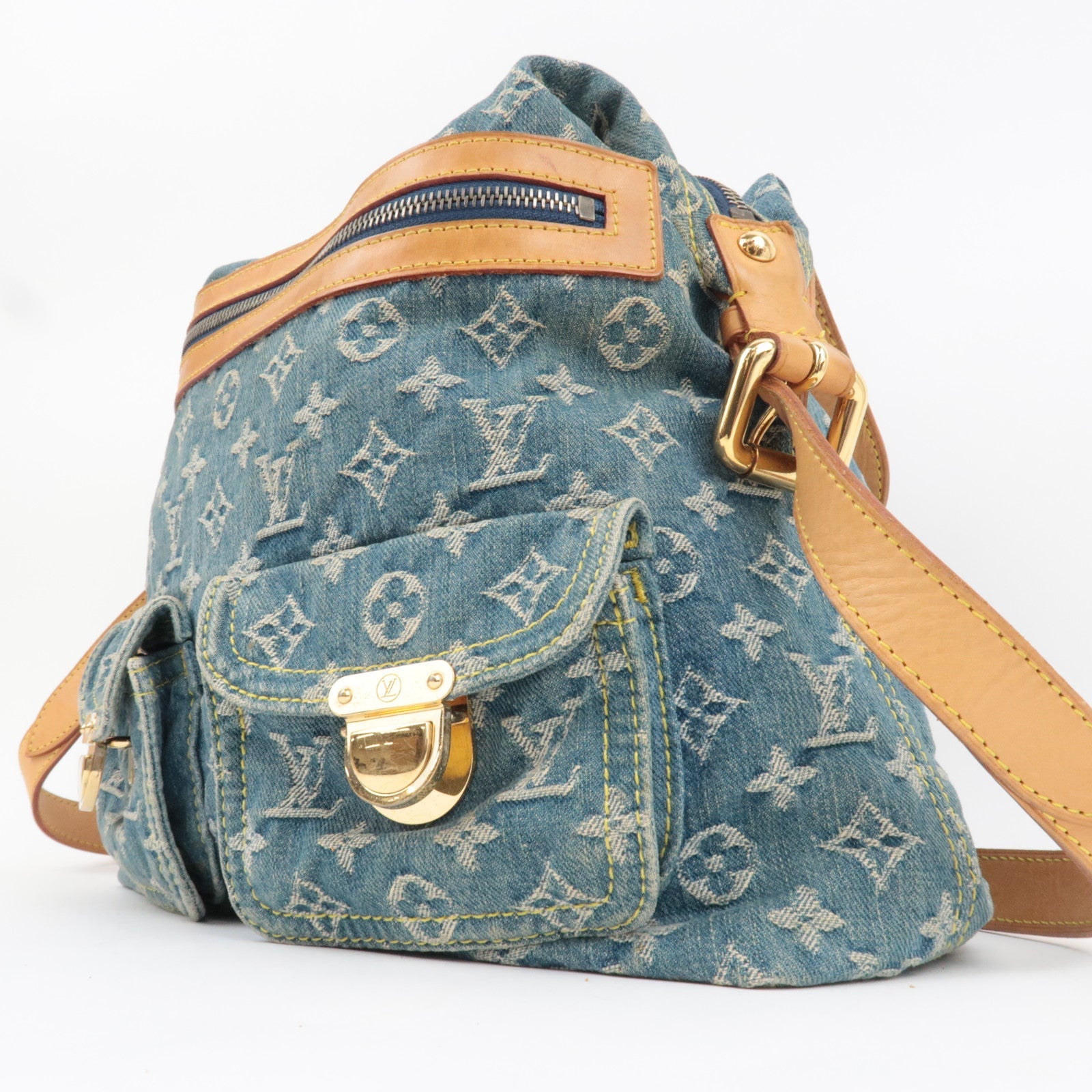 Louis Vuitton Monogram Denim Baggy GM Shoulder Bag M95048 SR1015 *Long strap, Dust bag