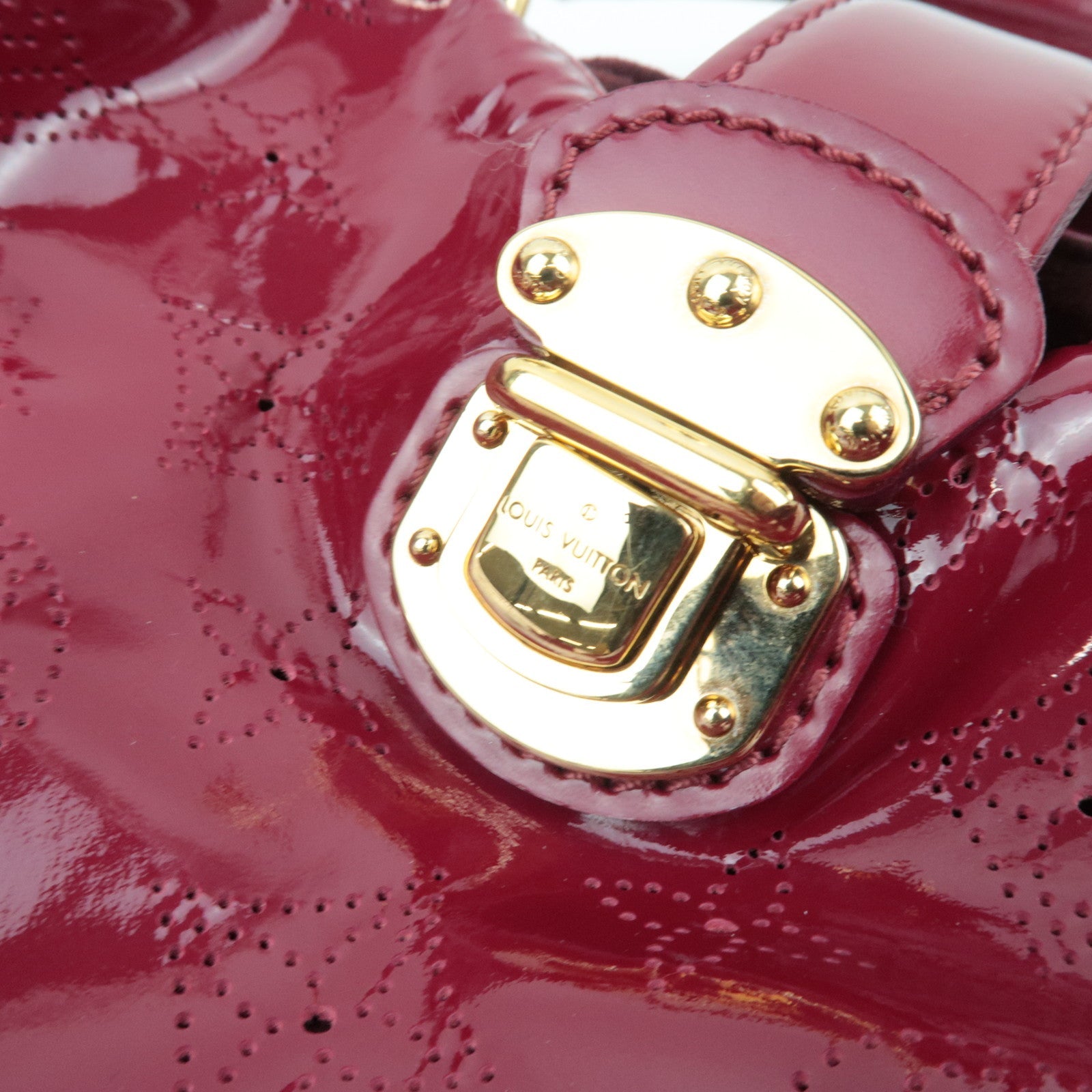 Louis Vuitton Monogram Mahina Surya L Handbag Patent Leather Cerise M95880 SP2009