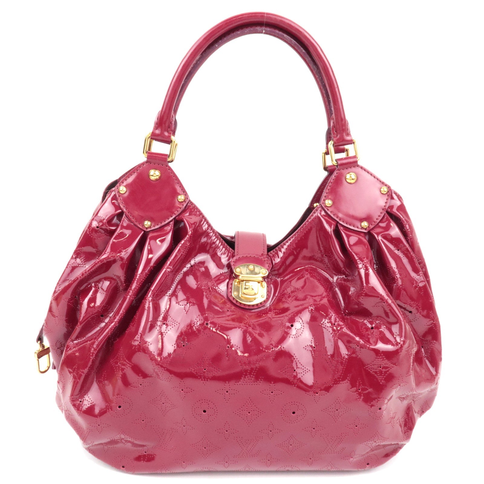 Louis Vuitton Monogram Mahina Surya L Handbag Patent Leather Cerise M95880 SP200979336