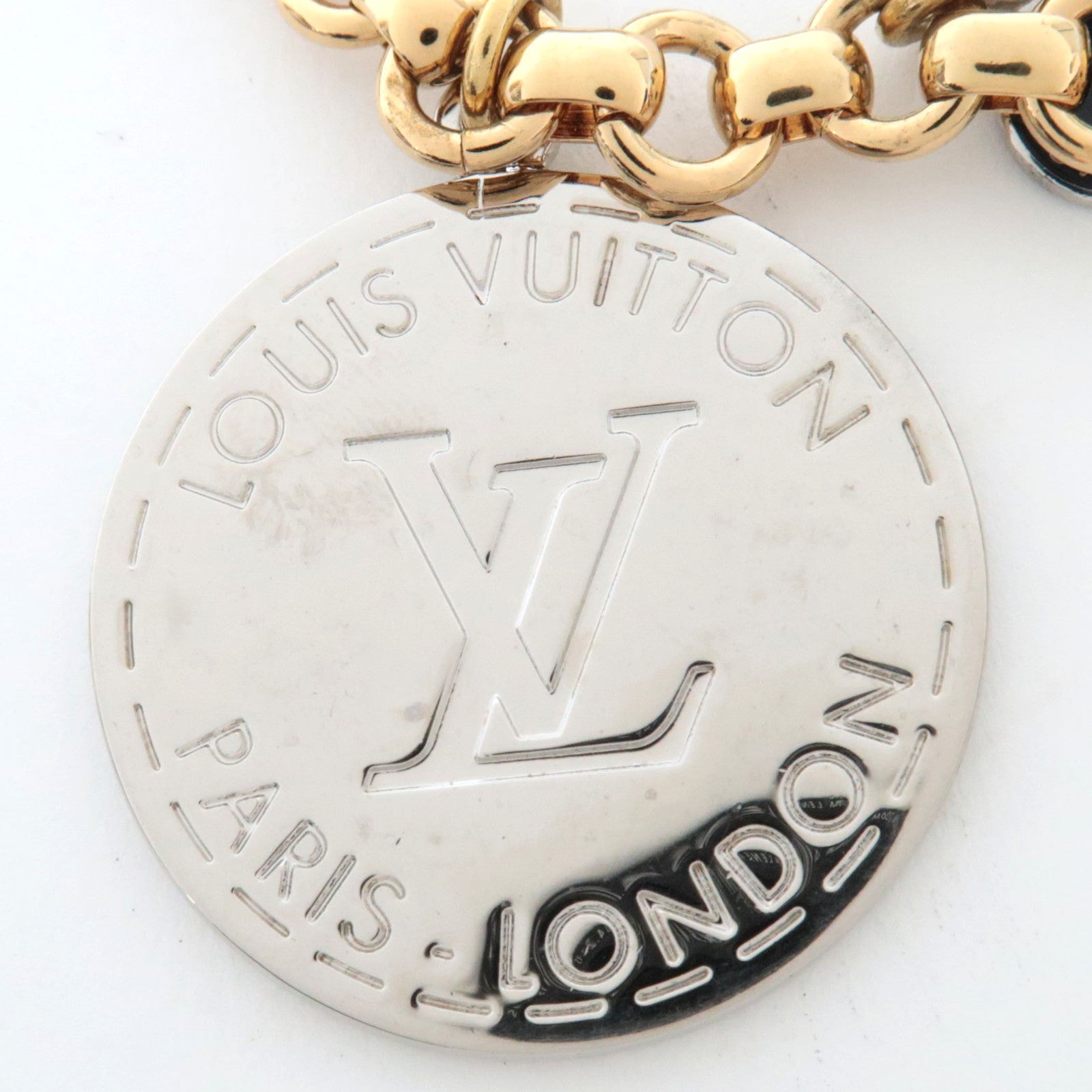 Louis Vuitton Porte Cles Chaine T&B Bag Charm Metal Gold M60071 *Dust bag