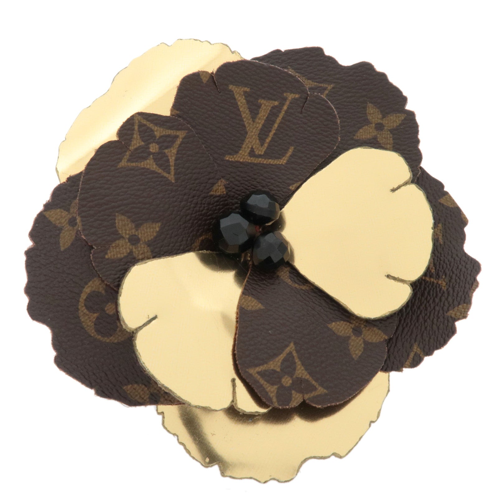 Louis Vuitton Monogram Proche Fleur Flower Corsage Brooch Or *Box79353