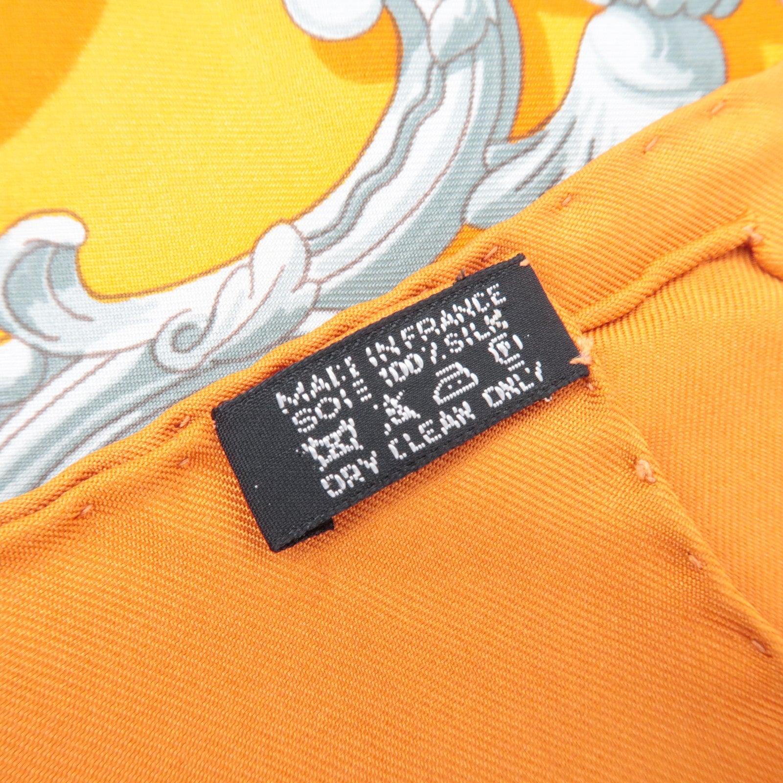 HERMES Carre 90 Scarf FERRONNERIE 100% Silk Orange