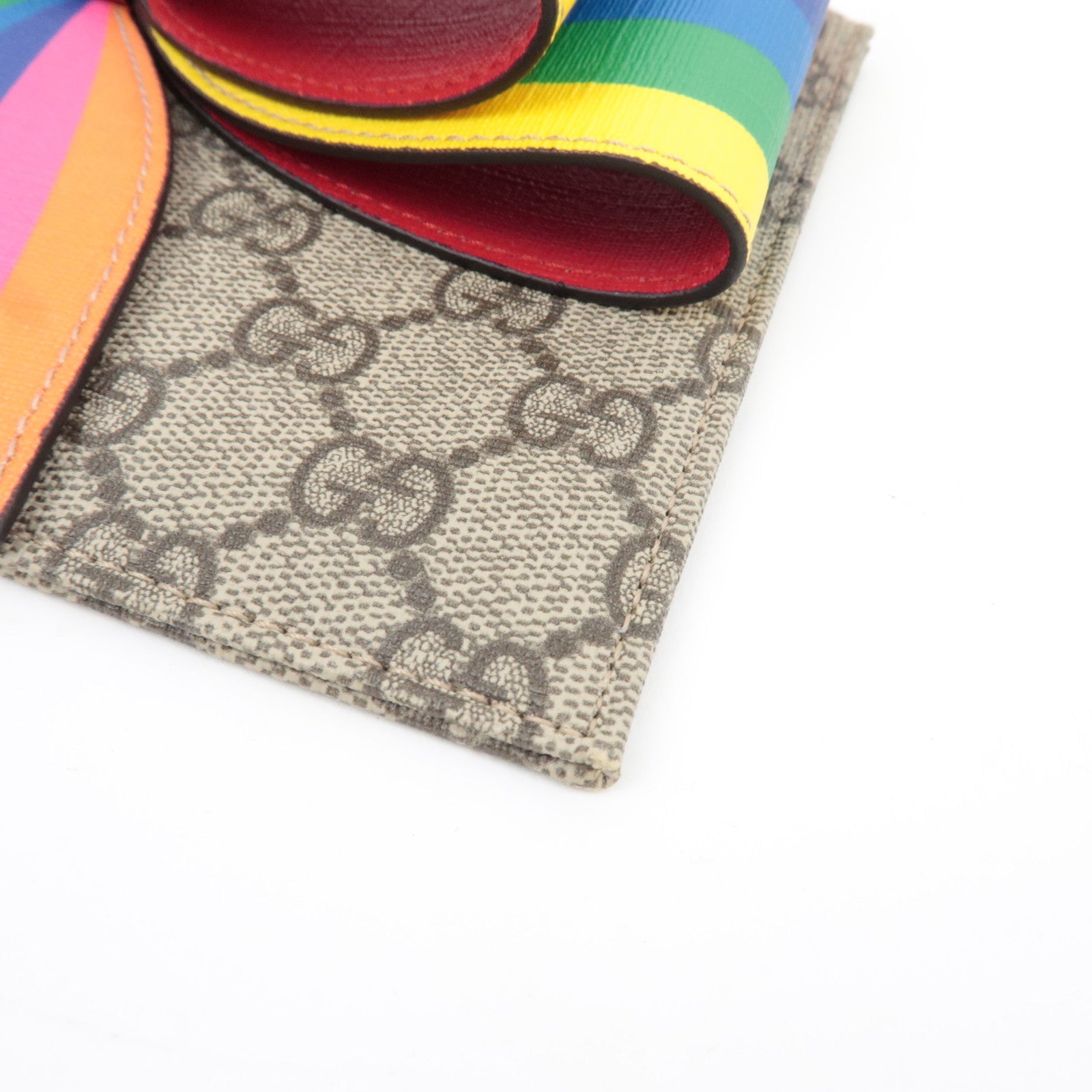 GUCCI Children's Bow Pouch GG Supreme Leather Beige Multicolor 457233