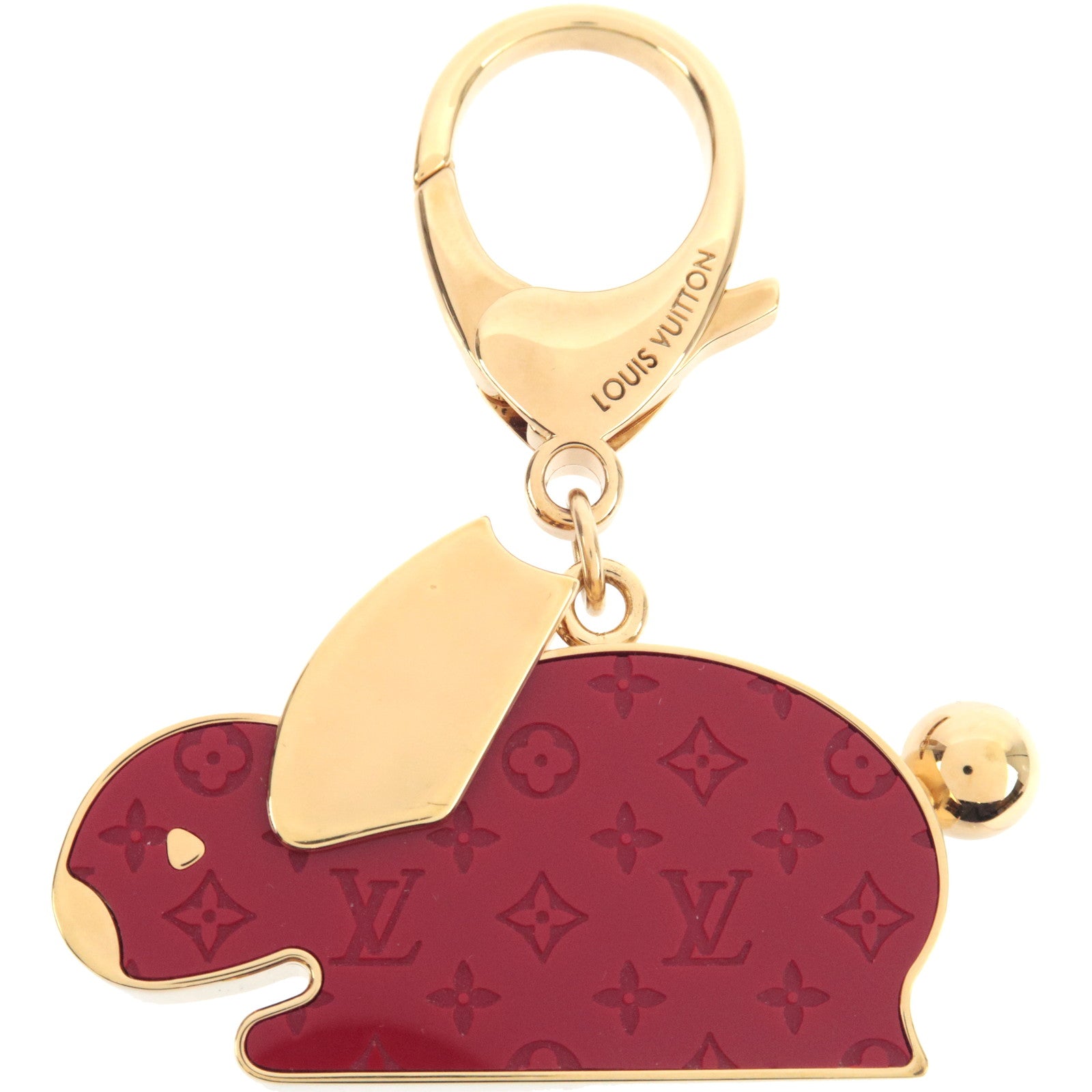 Louis Vuitton Bijoux Sac Animania Lapin Bag Charm Metal Gold Red M66129 CP1019 *Dust bag79388