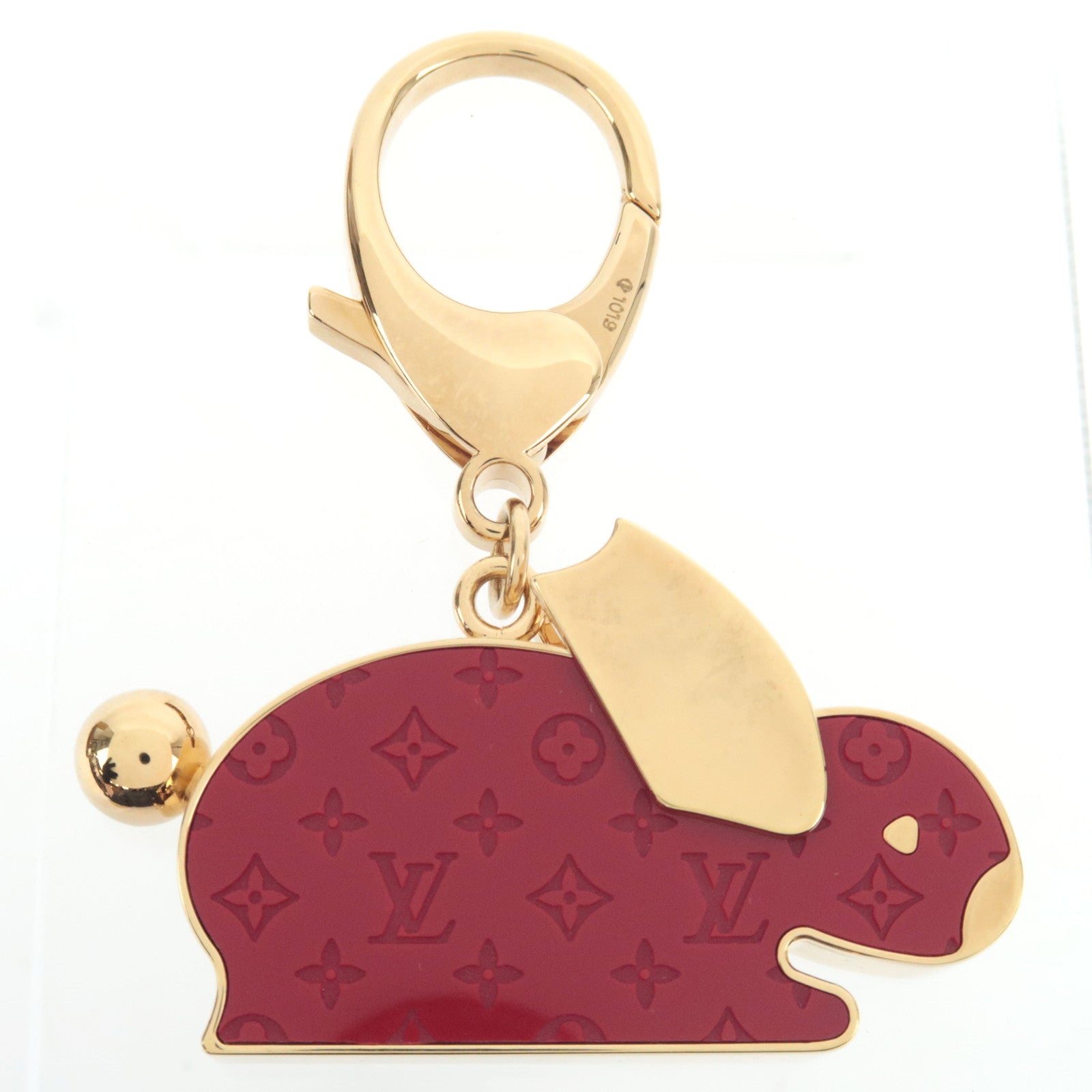 Louis Vuitton Bijoux Sac Animania Lapin Bag Charm Metal Gold Red M66129 CP1019 *Dust bag