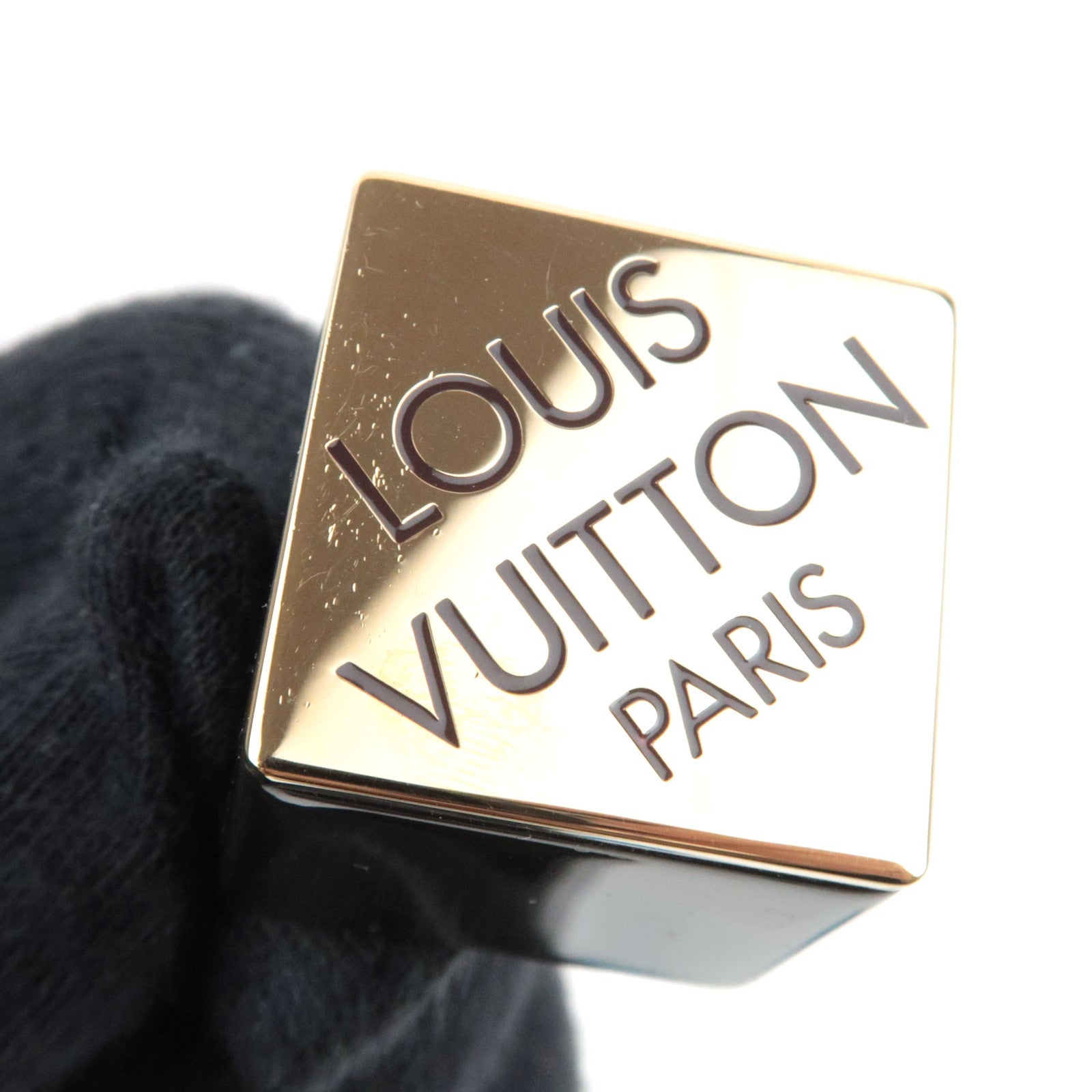 Louis Vuitton Set of 2 Hair Cube Hair Ties Plastic Blue Brown *Box