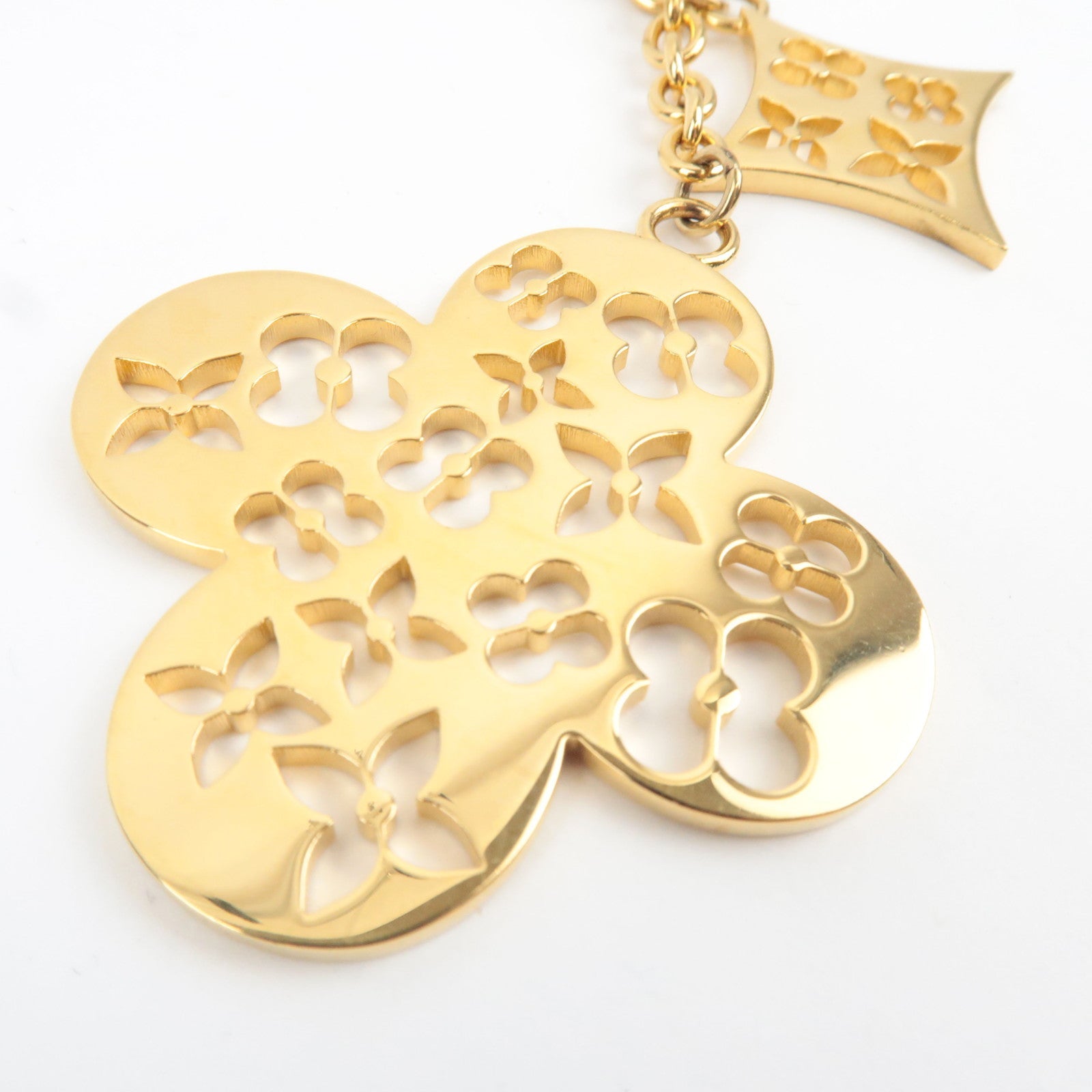 Louis Vuitton Ivy Flower Bag Charm Metal Gold M67930 EA0144