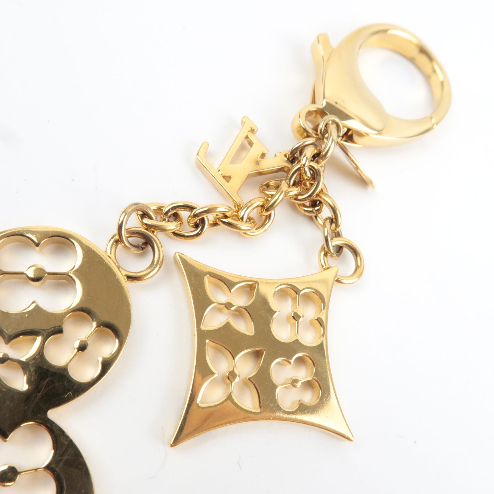 Louis Vuitton Ivy Flower Bag Charm Metal Gold M67930 EA0144