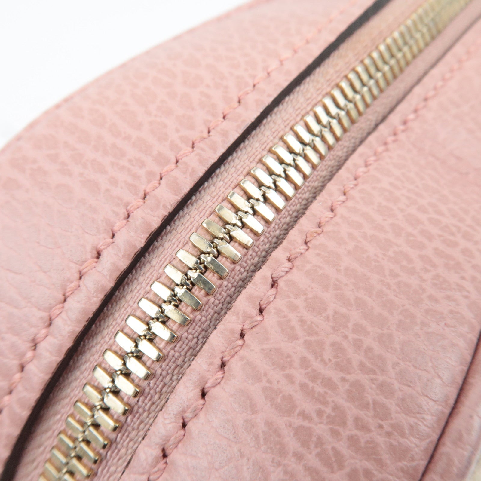 GUCCI Shoulder Bag GG Canvas Leather Beige Pink 449413