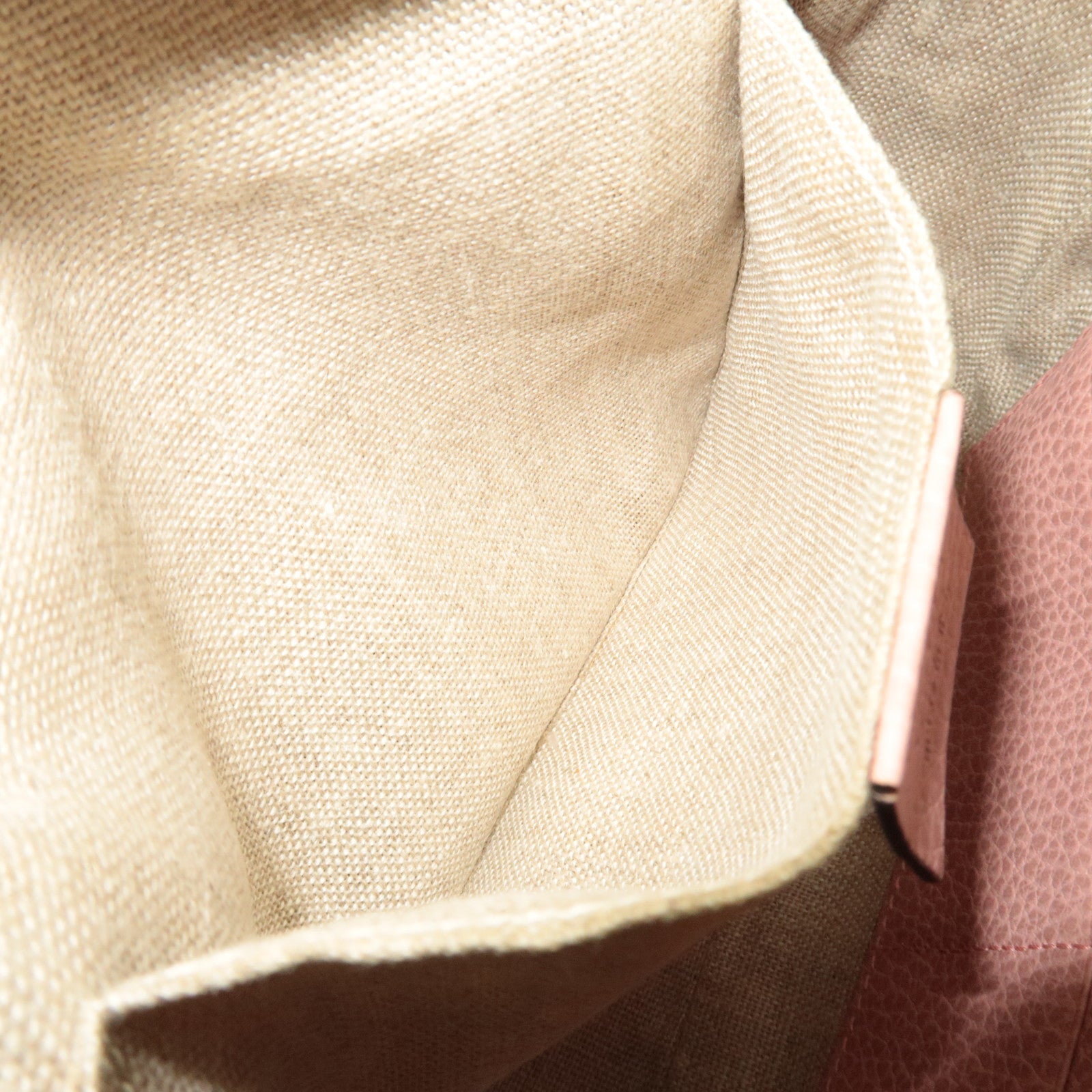 GUCCI Shoulder Bag GG Canvas Leather Beige Pink 449413