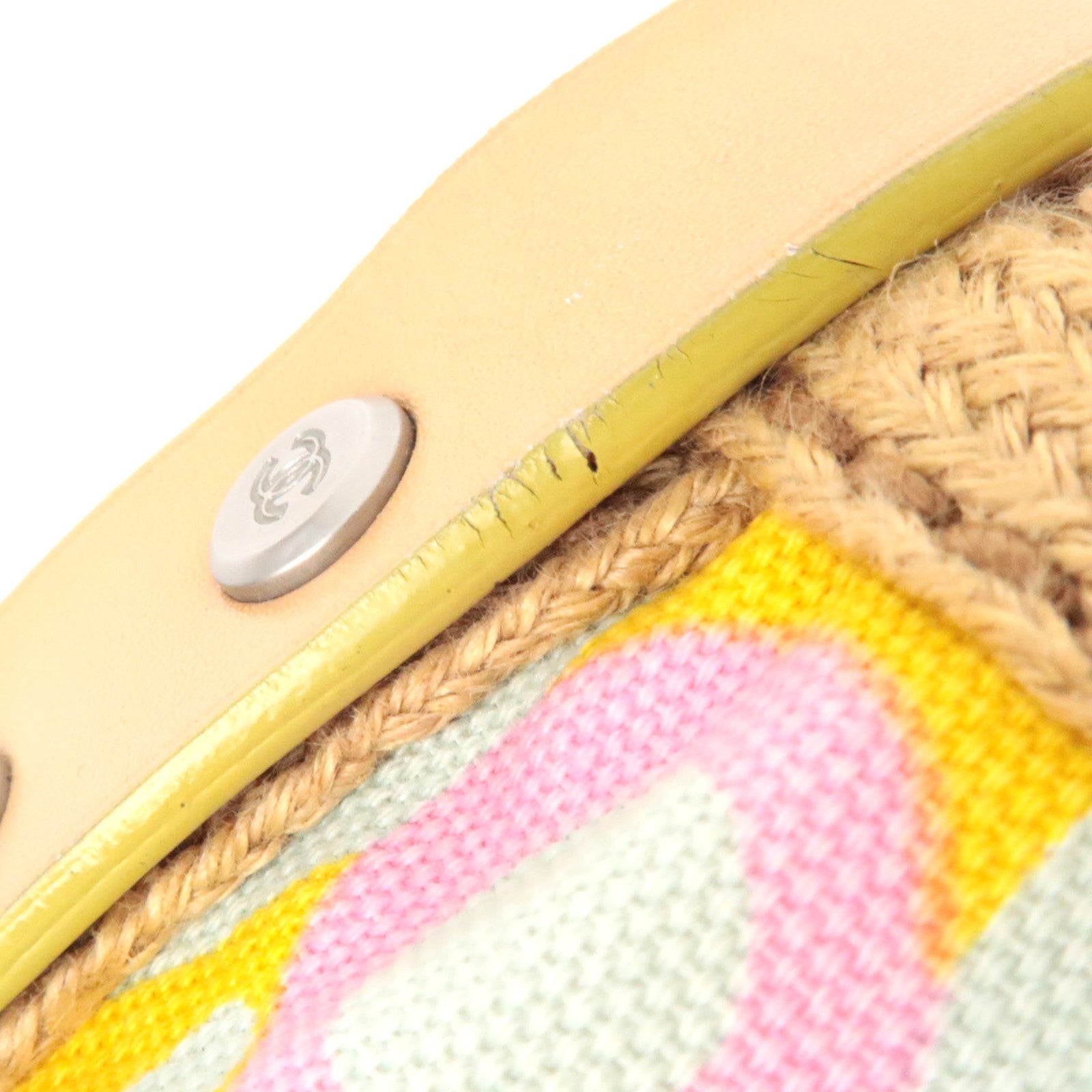 CHANEL High Summer Flower Tote Bag Canvas Leather Yellow Beige 8313589