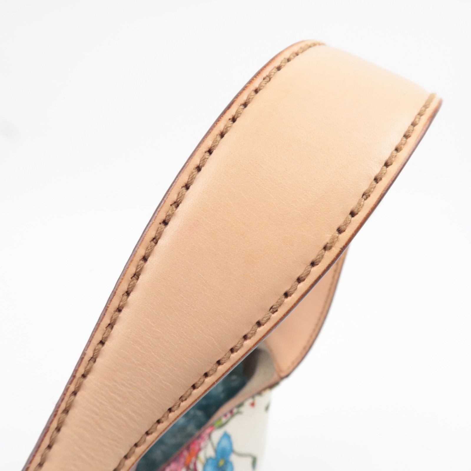 GUCCI New Jackie Flora One Shoulder Bag Canvas Leather Ivory Beige 137335