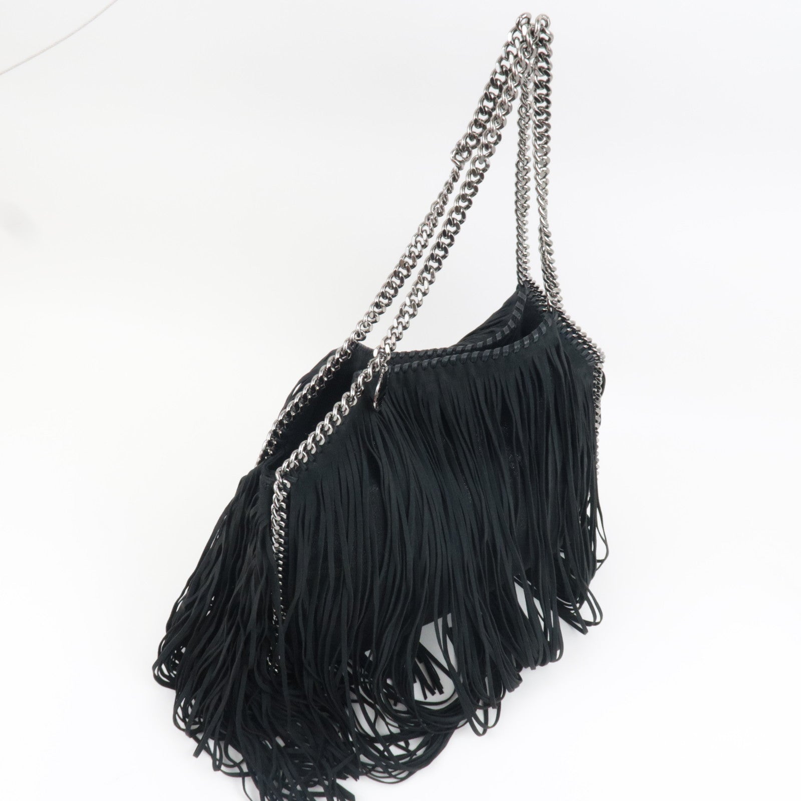 Stella McCartney Falabella Fringe Chain Tote Bag Black *Dust bag