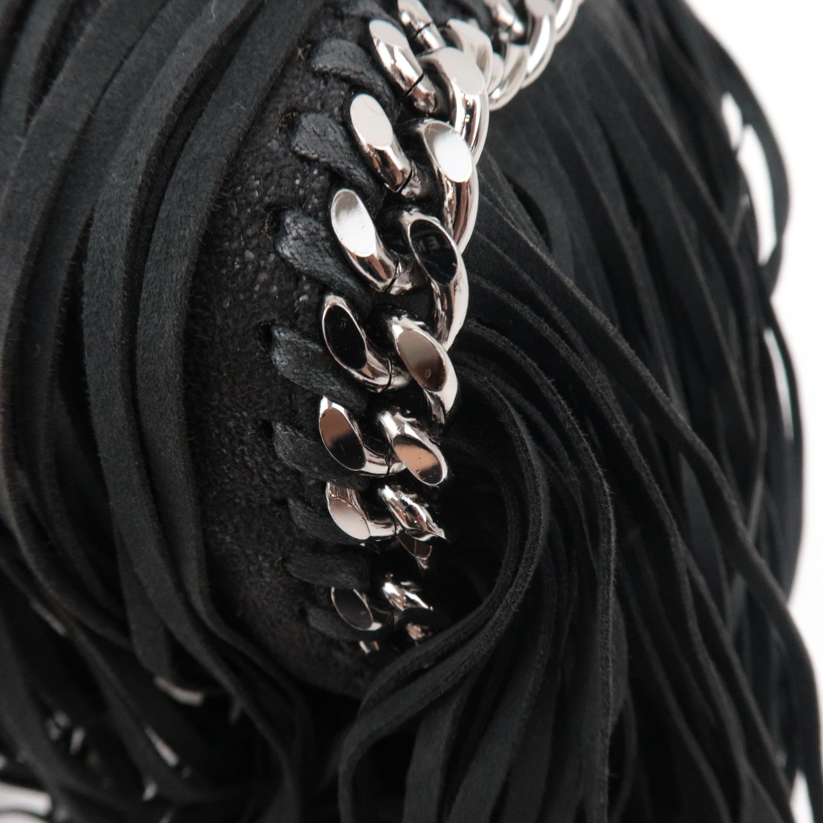 Stella McCartney Falabella Fringe Chain Tote Bag Black *Dust bag