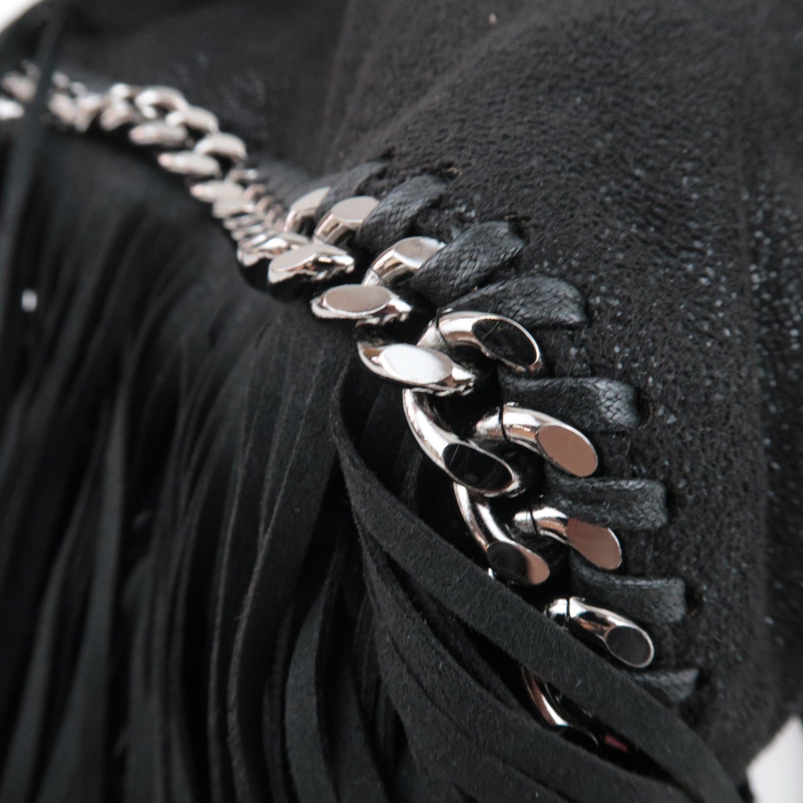 Stella McCartney Falabella Fringe Chain Tote Bag Black *Dust bag
