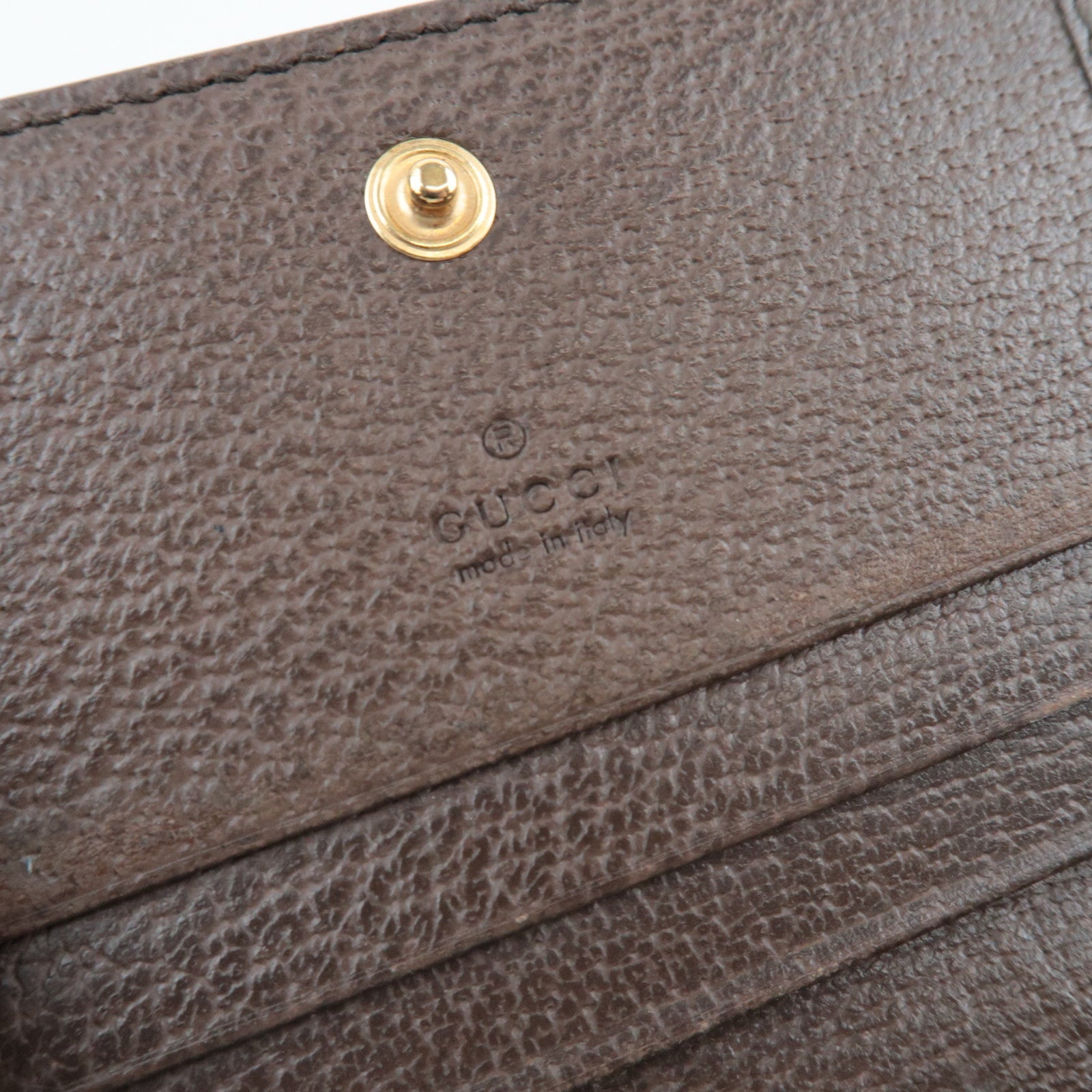 GUCCI Sherry Ophidia Bifold Wallet GG Supreme Leather Beige Brown 523155