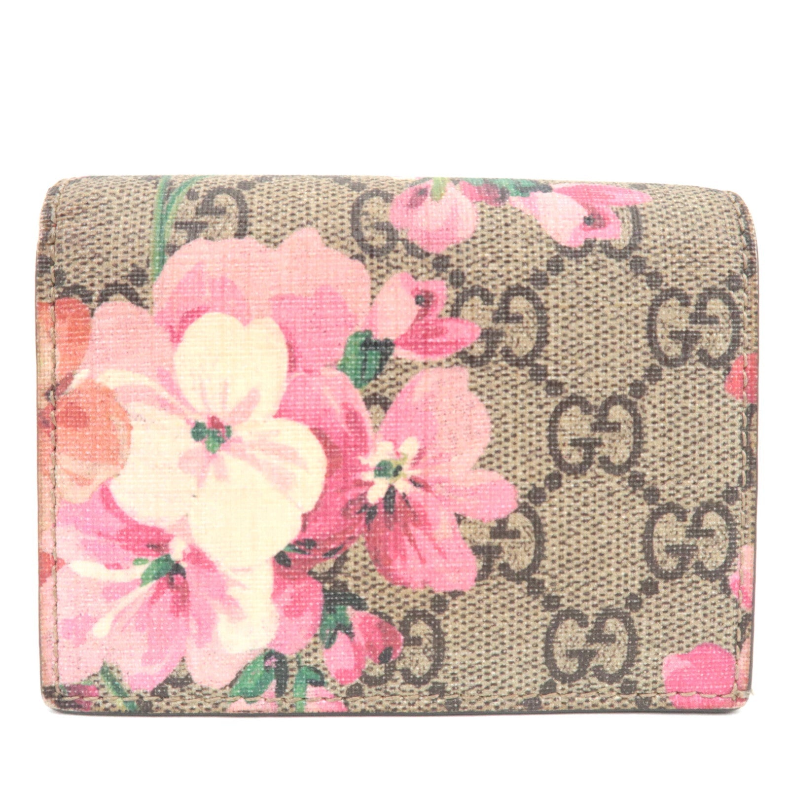 GUCCI GG Blooms Bifold Wallet GG Supreme Beige 45317679724