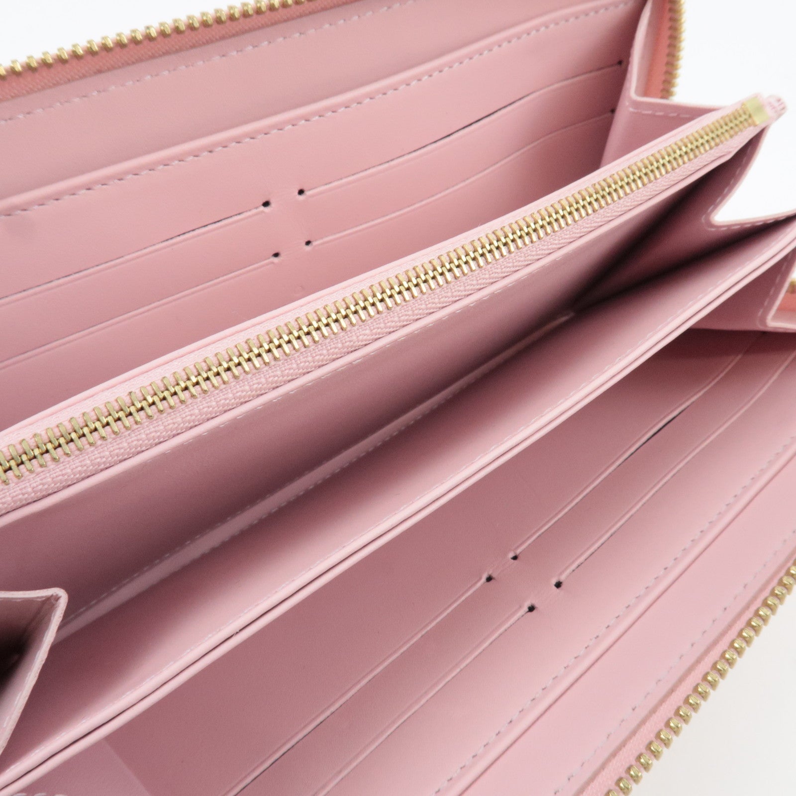 Louis Vuitton Monogram Vernis Zippy Long Wallet Rose Angelique M90076 CA2125