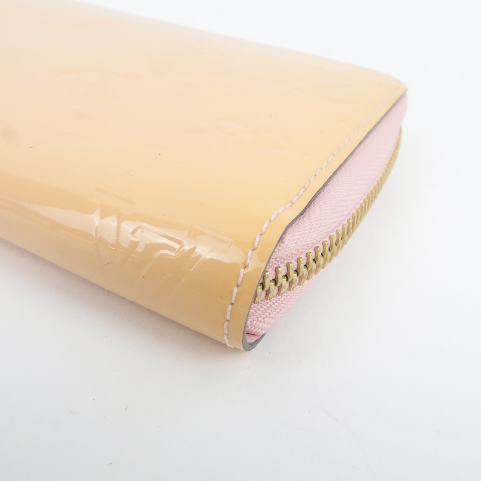 Louis Vuitton Monogram Vernis Zippy Long Wallet Rose Angelique M90076 CA2125