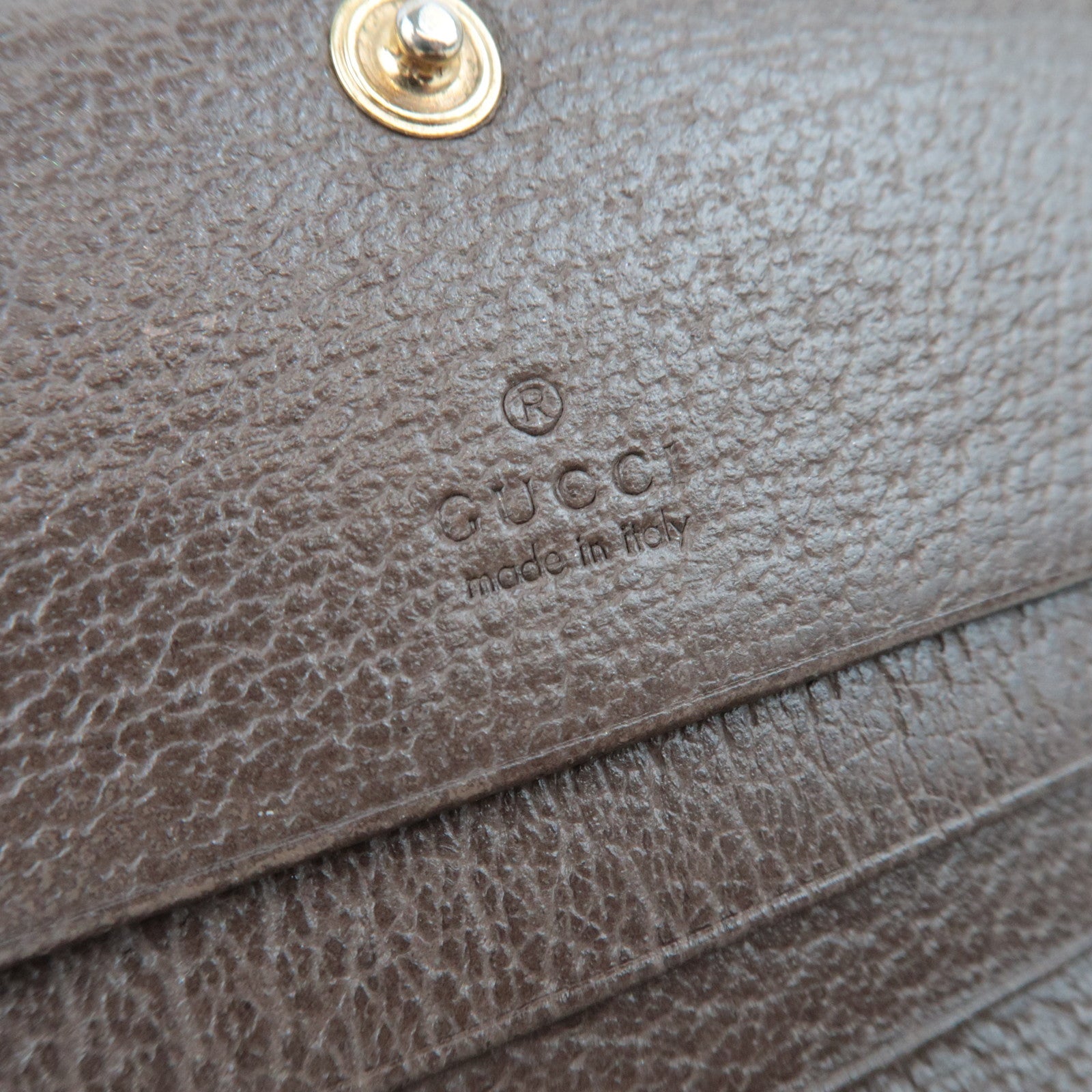 GUCCI Sherry Ophidia Bifold Wallet GG Supreme Leather Beige Brown 523155 *Box, Dust bag