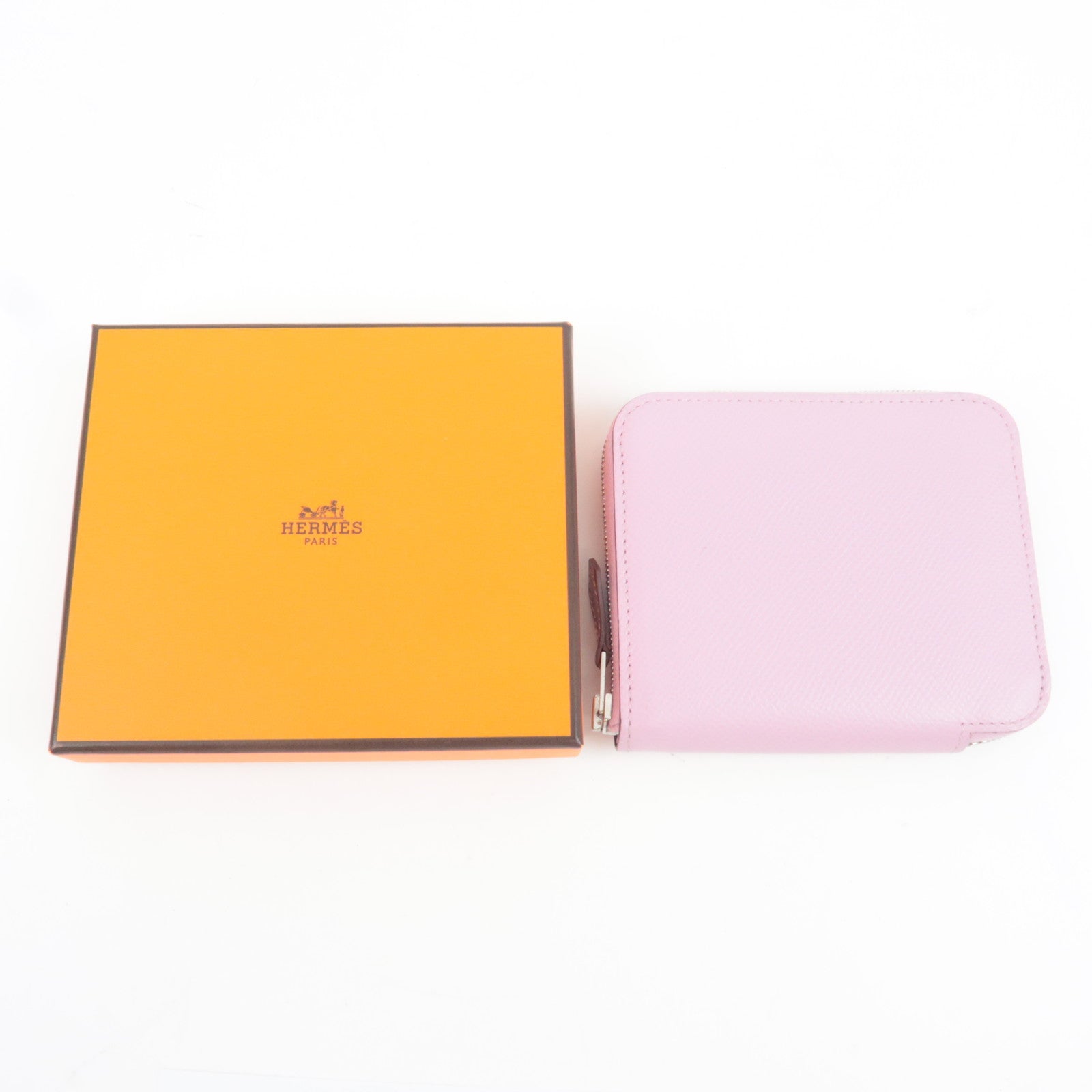 HERMES Azap Silkin Compact Wallet Veau Epsom Pink Z STAMP (2021) *Box