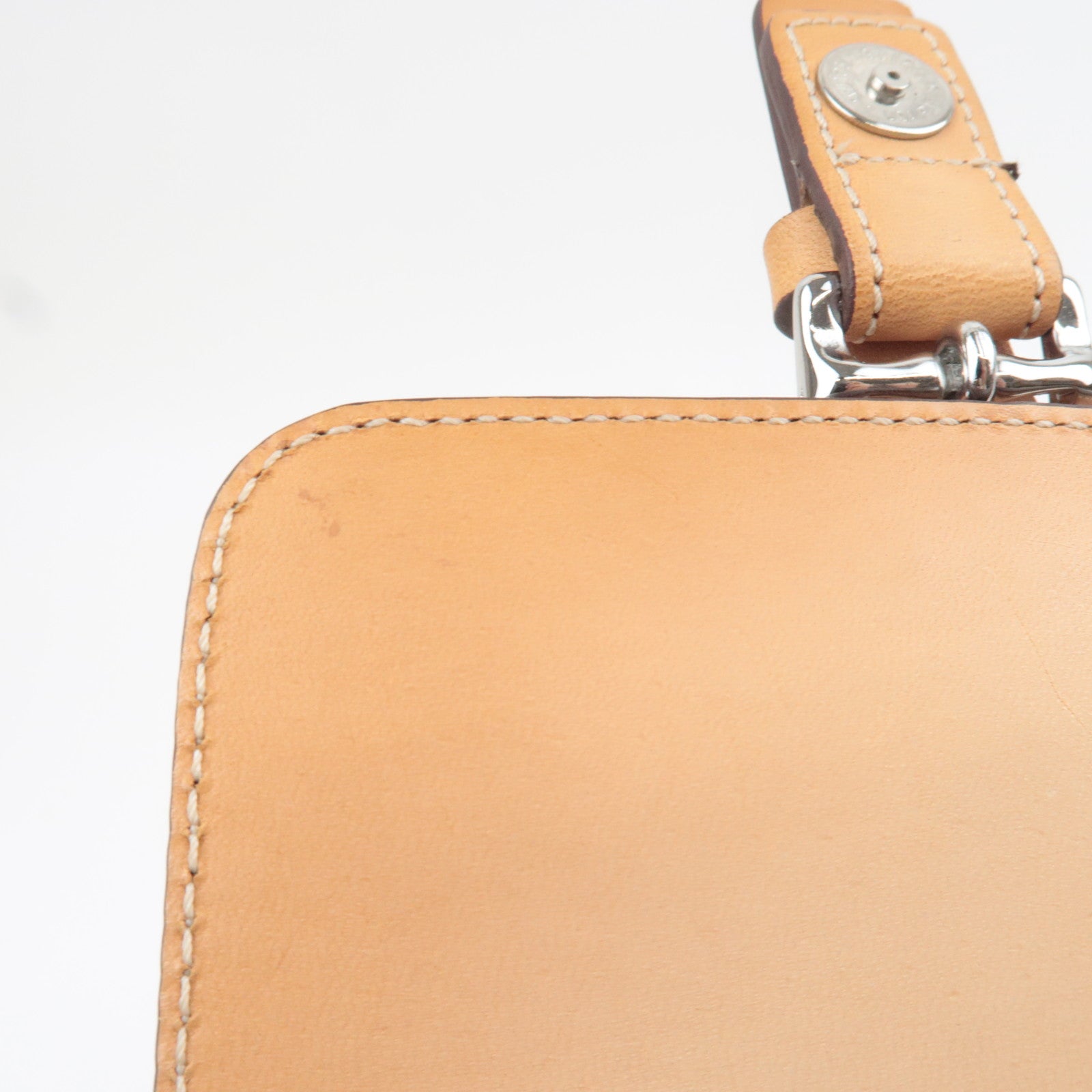 COACH Set of 2 Shoulder Bag Canvas Leather Beige Brown