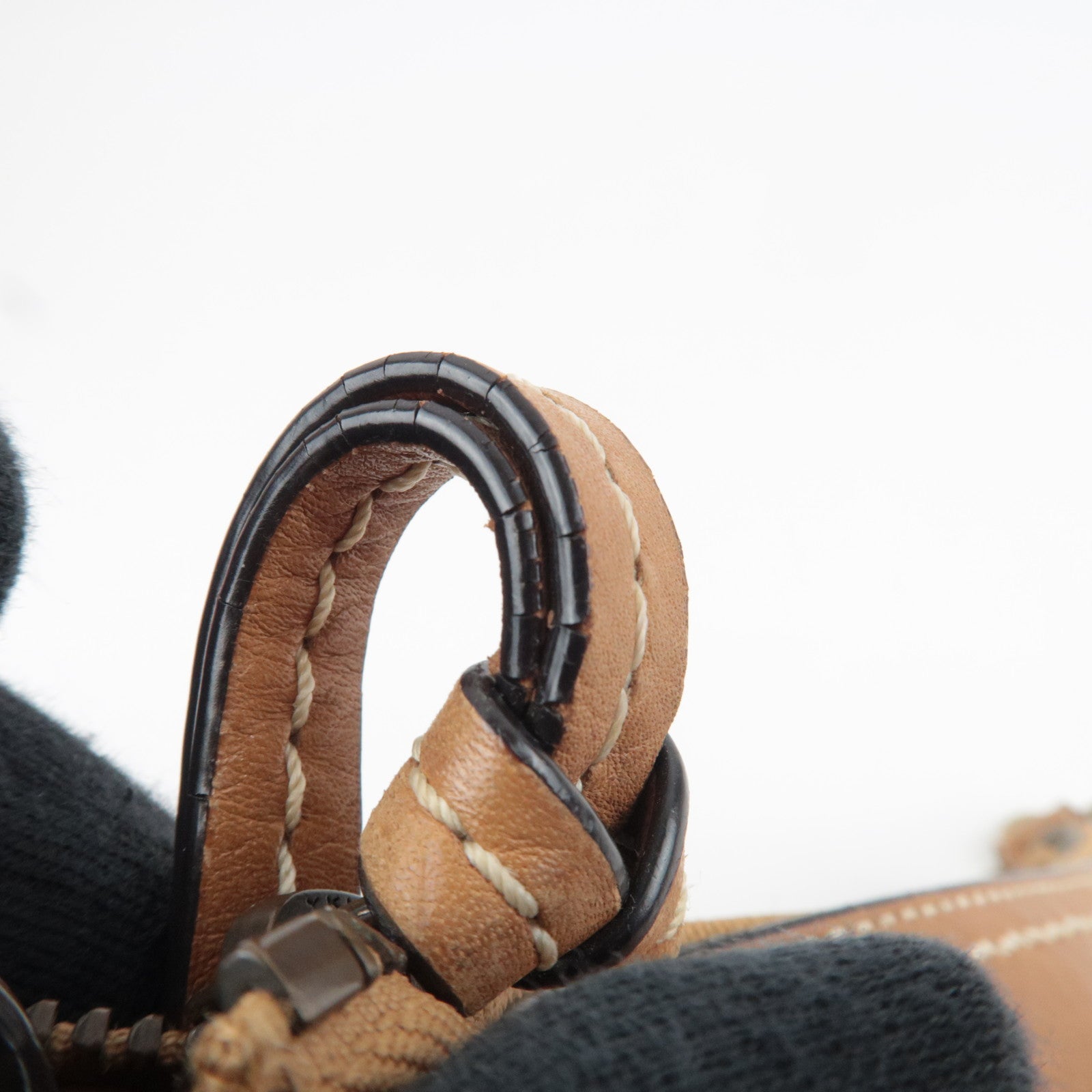 COACH Set of 2 Shoulder Bag Canvas Leather Beige Brown