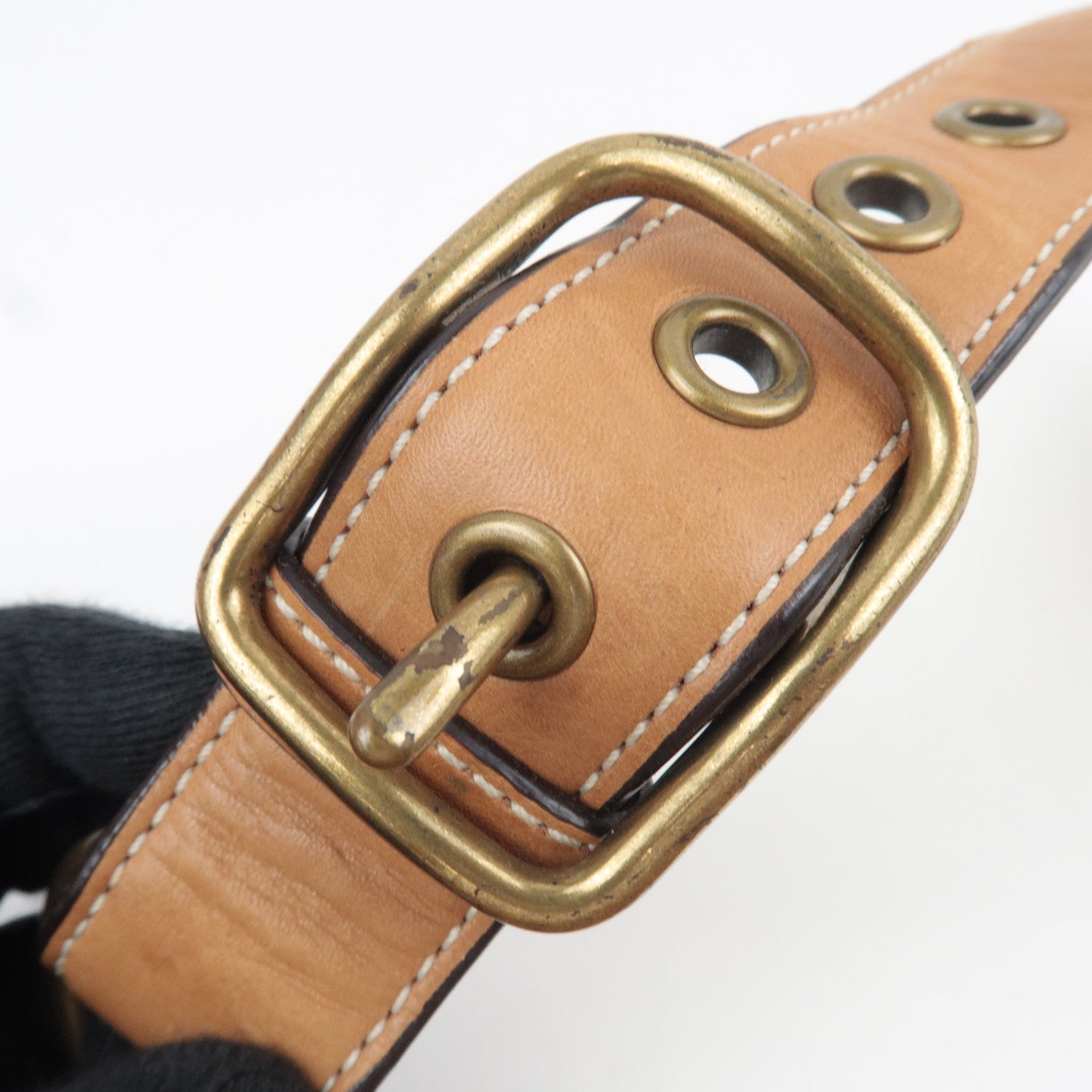 COACH Set of 2 Shoulder Bag Canvas Leather Beige Brown