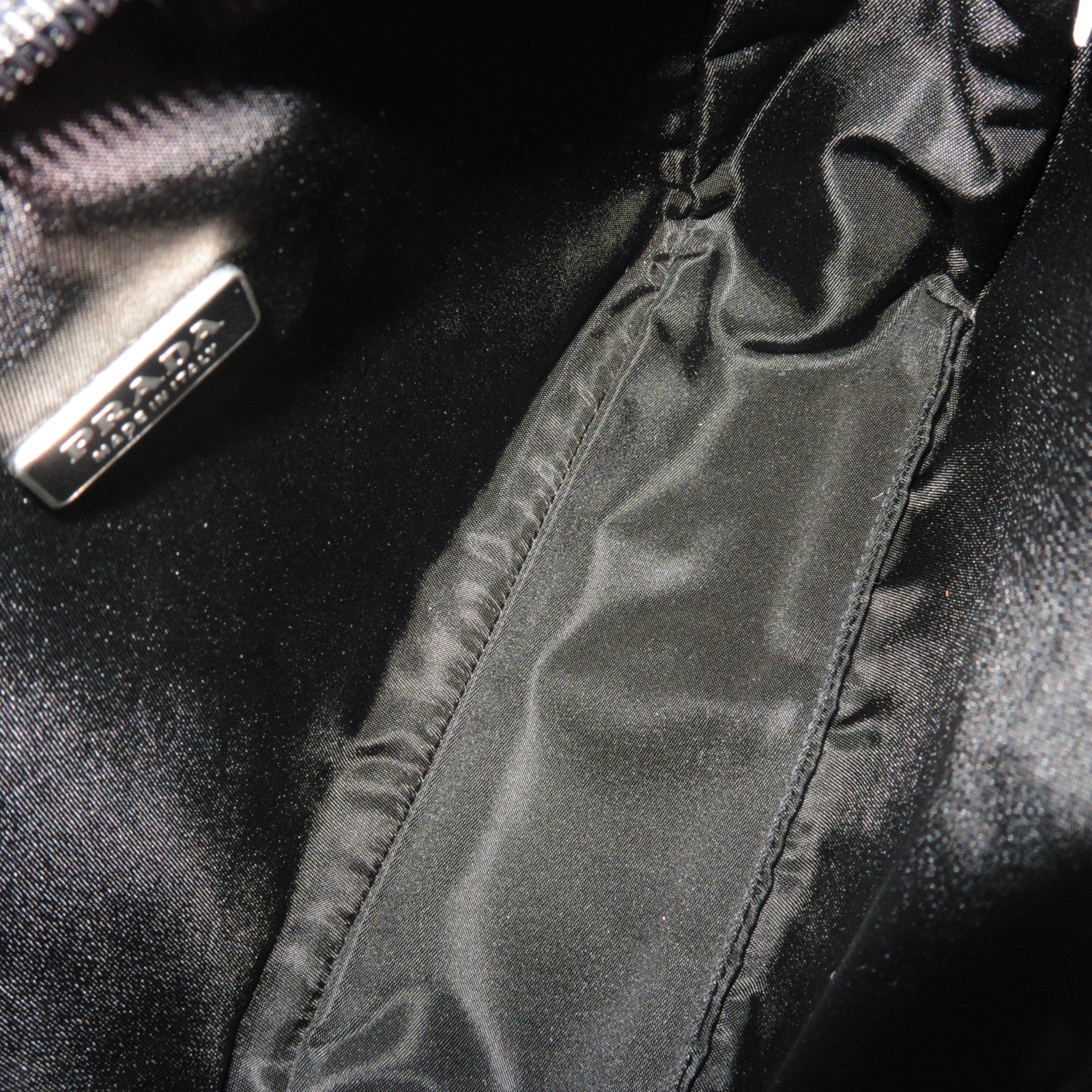 PRADA Handbag Nylon Black MV519 *G card