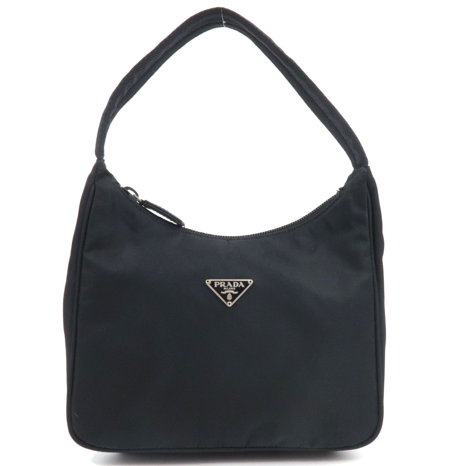 PRADA Handbag Nylon Black MV519 *G card79846