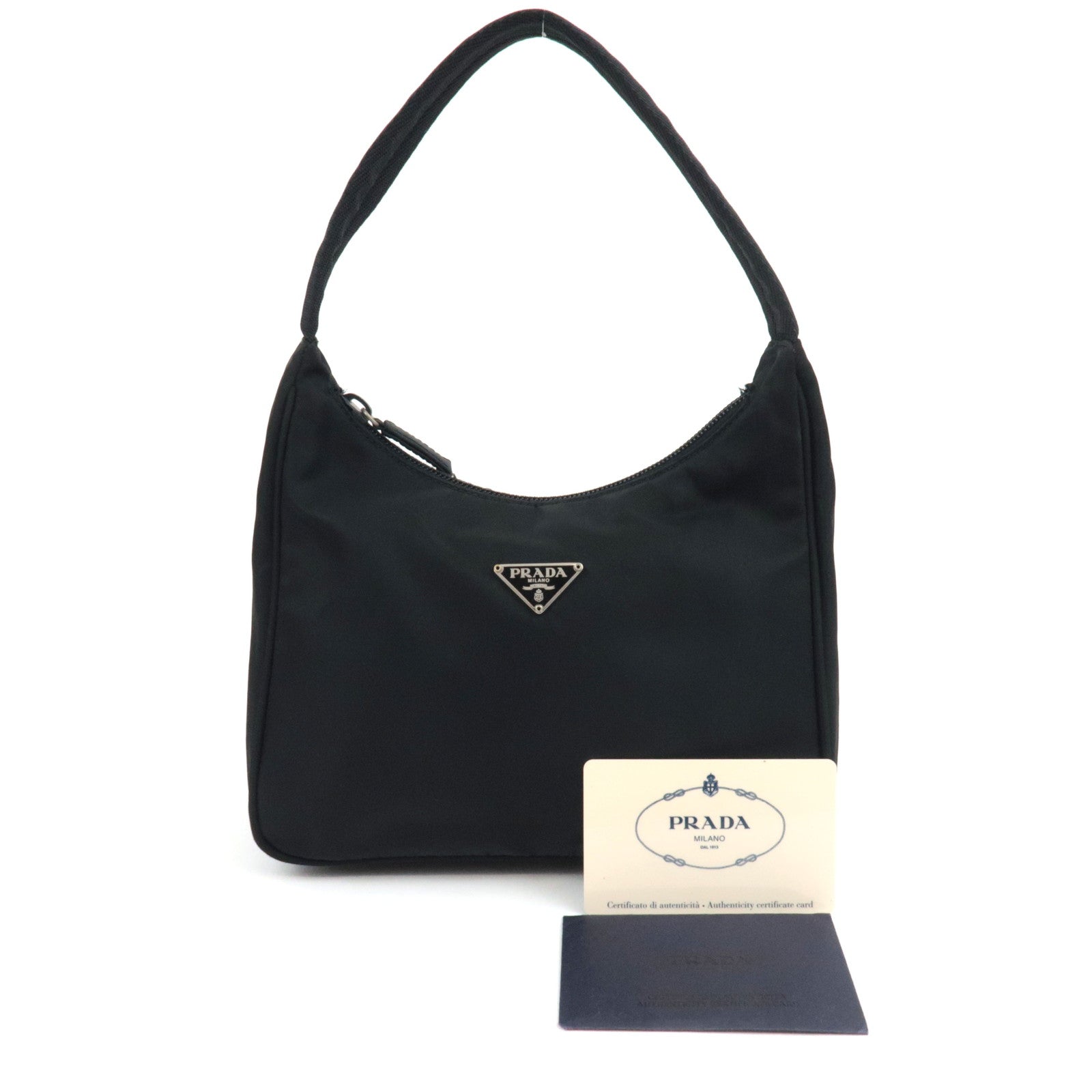 PRADA Handbag Nylon Black MV519 *G card
