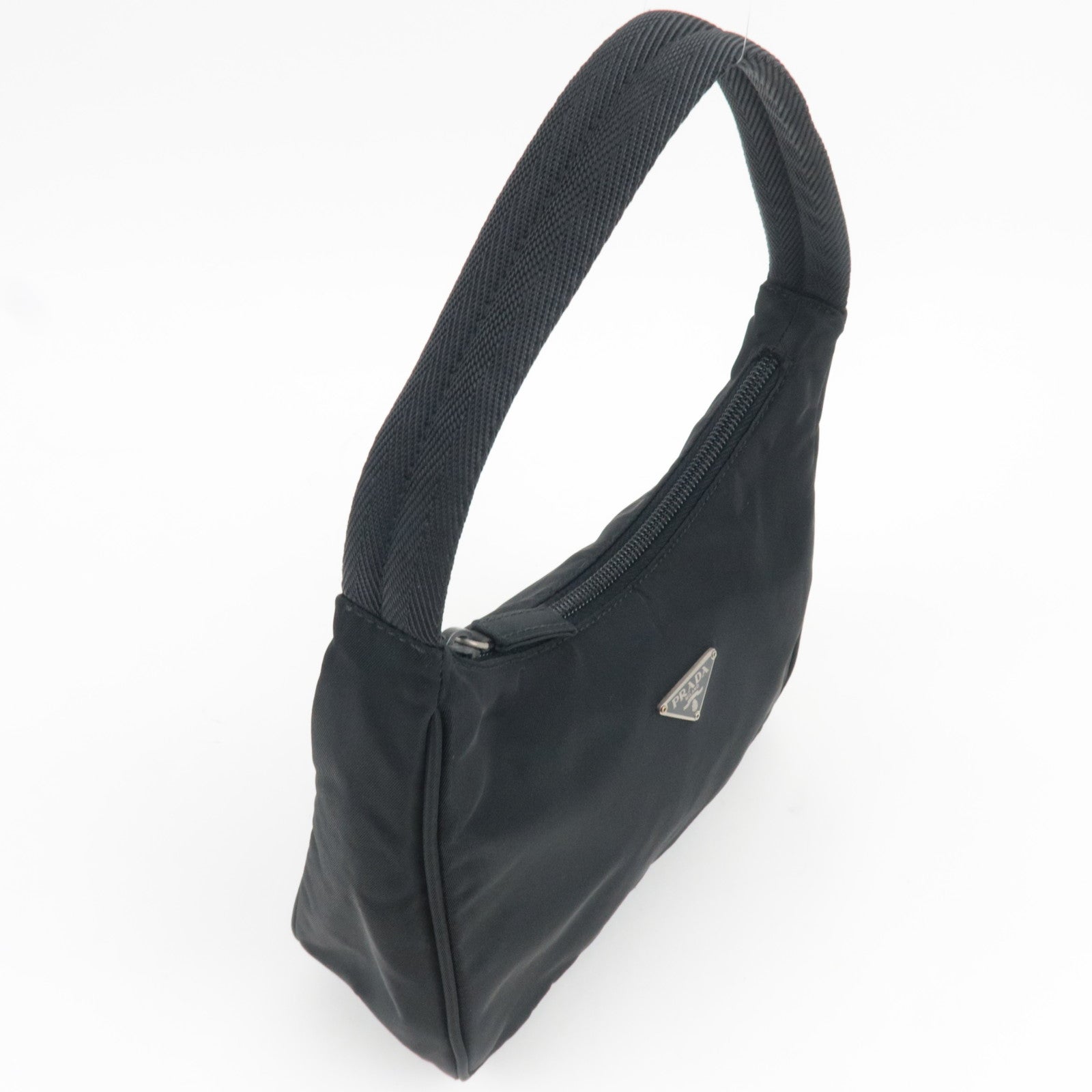 PRADA Handbag Nylon Black MV519 *G card