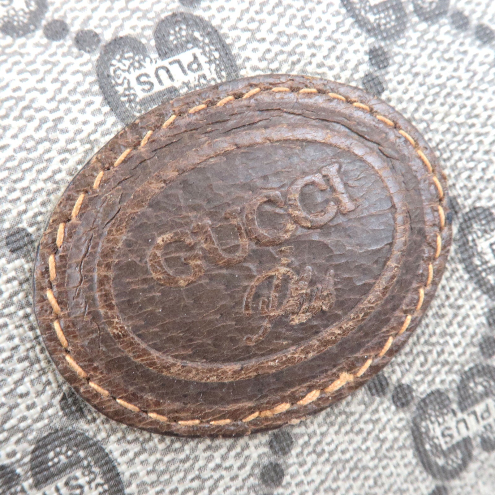 GUCCI Old GUCCI Clutch Bag GG Plus Leather Beige Brown