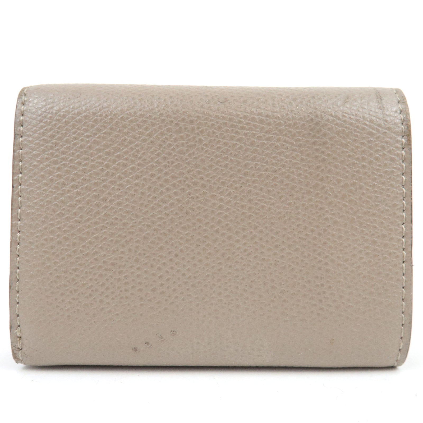 FENDI F Is FENDI Tri-Fold Wallet Leather Greige 8M0395 *Box, Dust bag