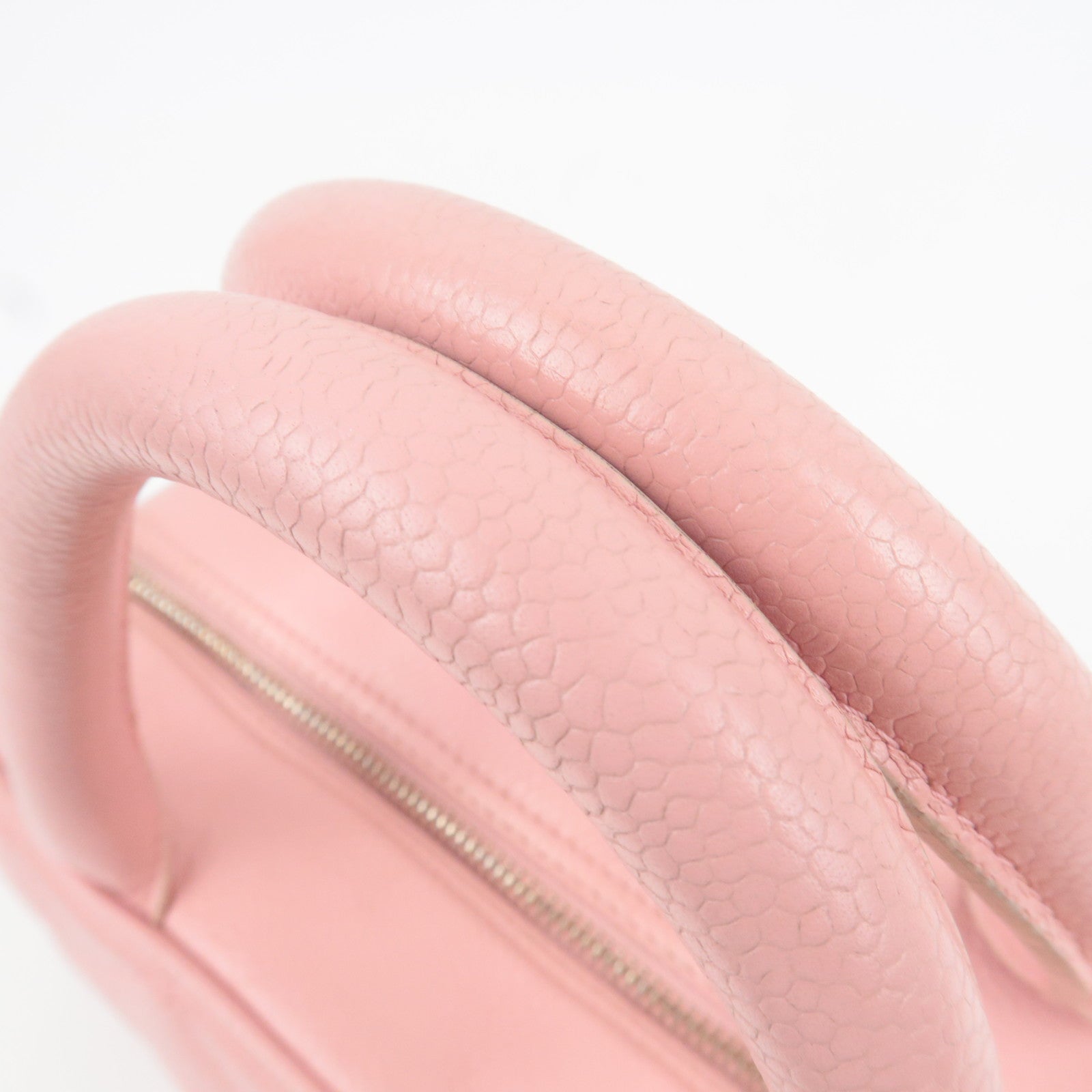 CHANEL Coco Mark Matelasse Bowling Bag Handbag Caviar Skin Pink Gold HDW A20996 9085444