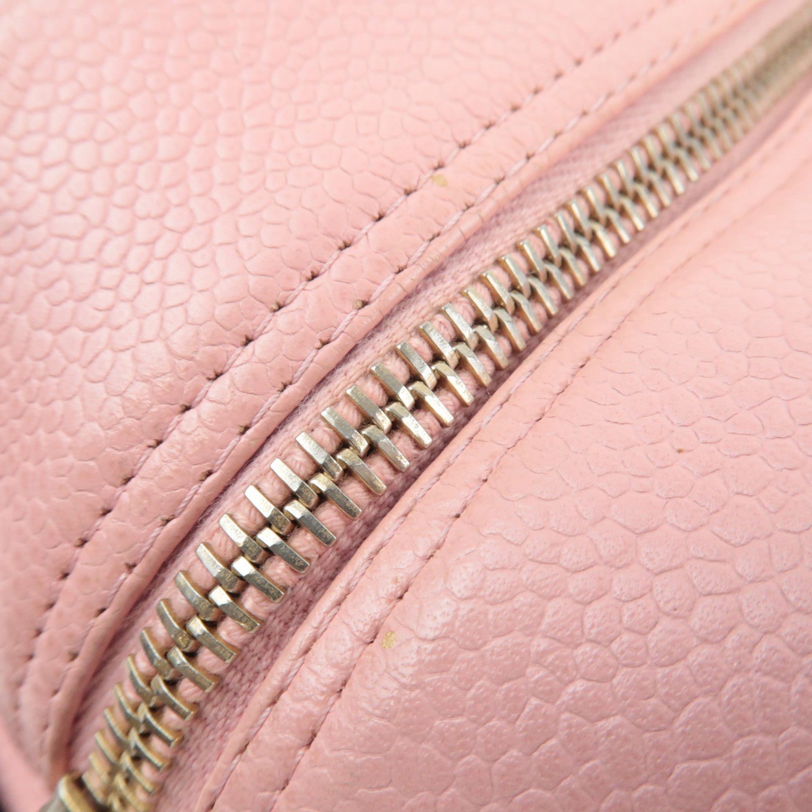 CHANEL Coco Mark Matelasse Bowling Bag Handbag Caviar Skin Pink Gold HDW A20996 9085444