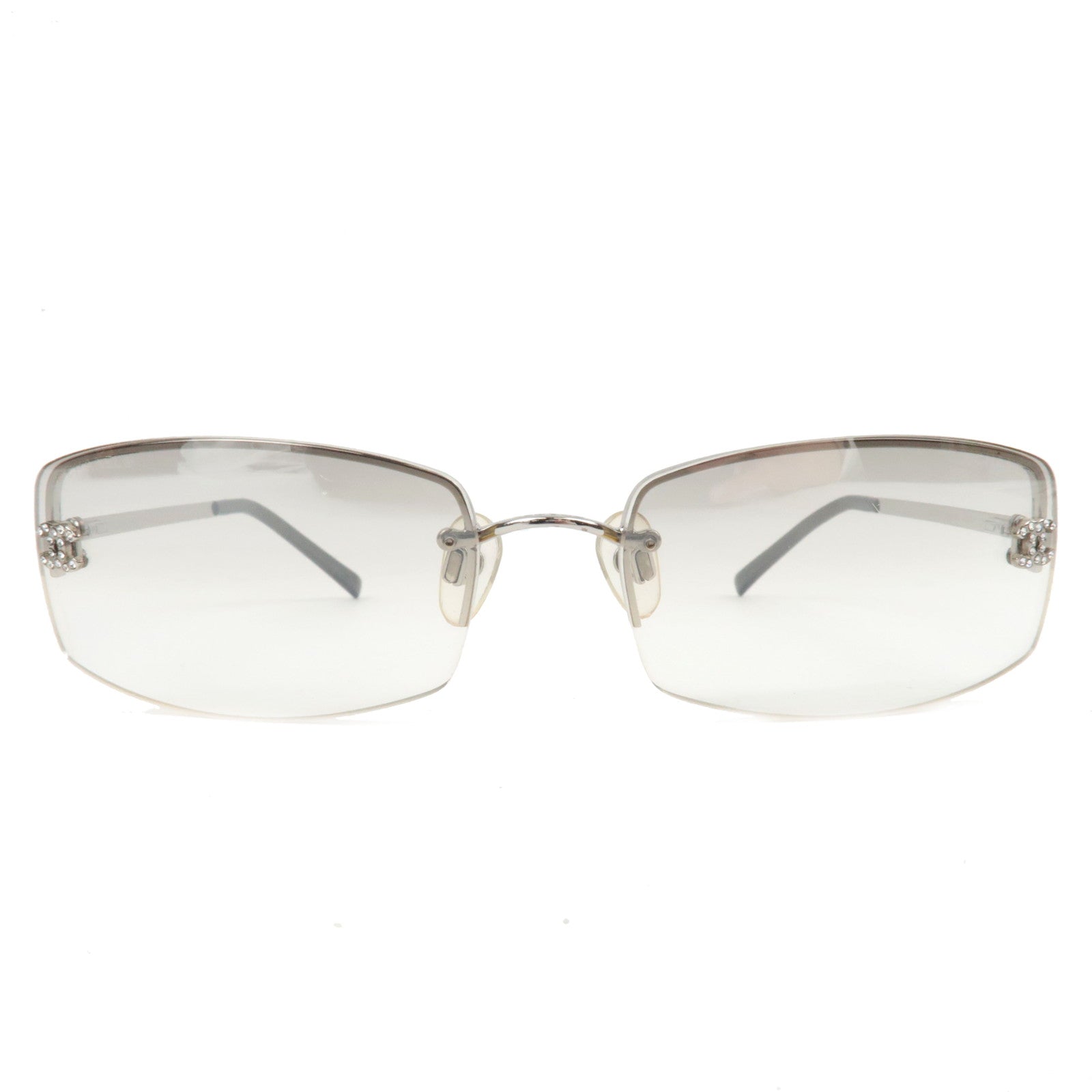 CHANEL Sunglasses Coco Mark Rhinestone 4093-B C.124/61 56□16 130 Gray Ombre79994