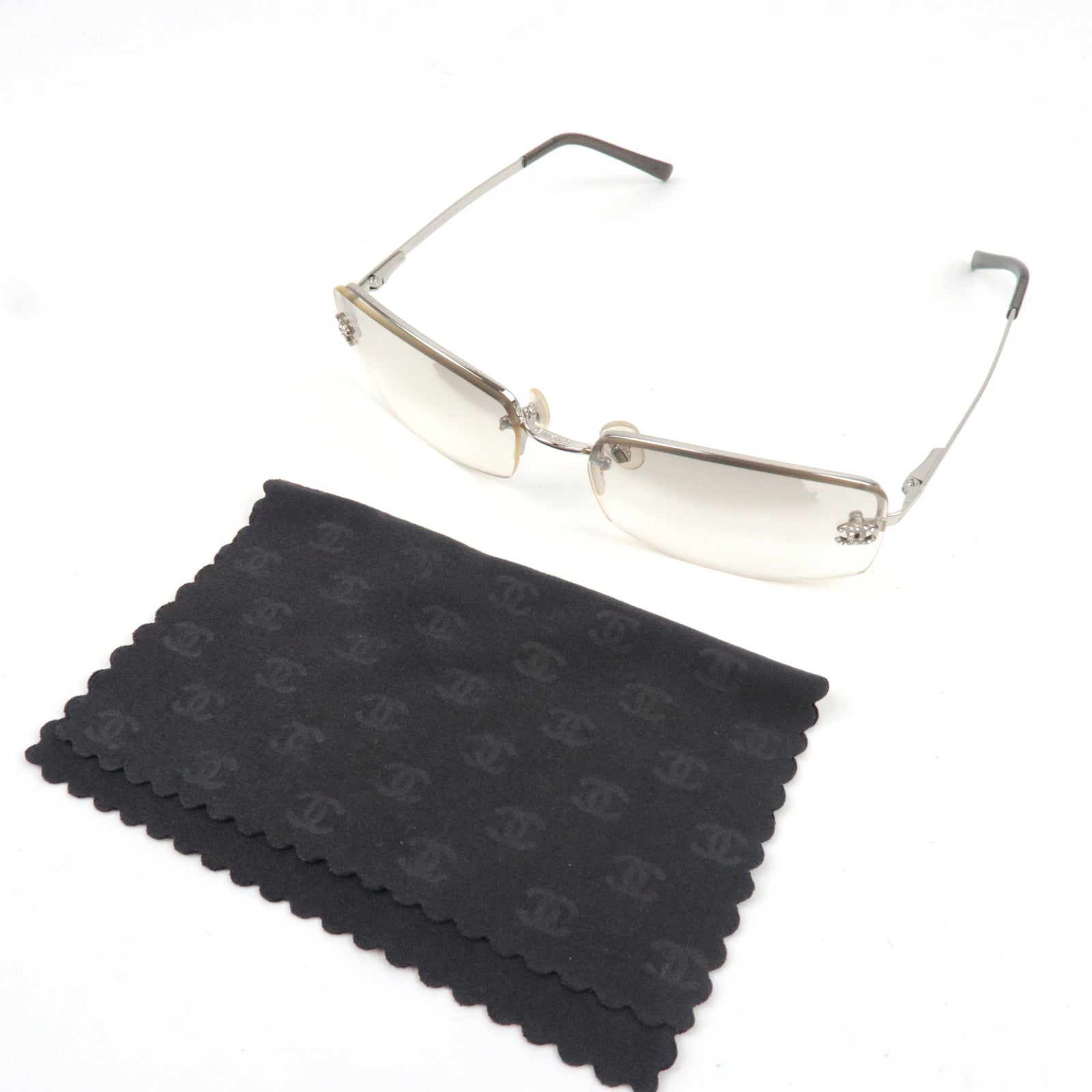 CHANEL Sunglasses Coco Mark Rhinestone 4093-B C.124/61 56□16 130 Gray Ombre