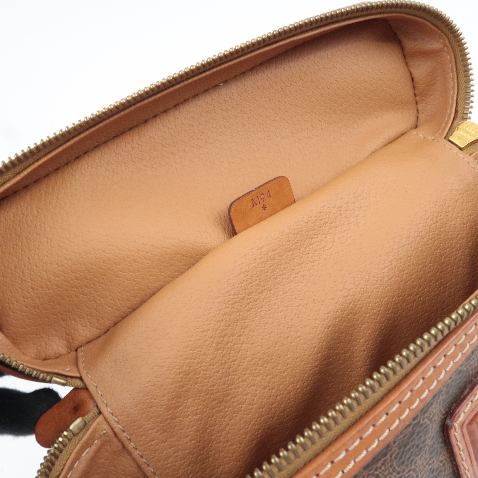 CELINE Macadam Vanity Bag M94 PVC Leather Brown