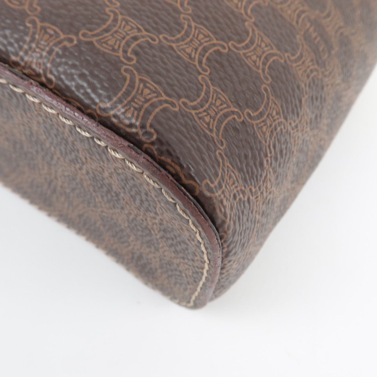 CELINE Macadam Vanity Bag M94 PVC Leather Brown