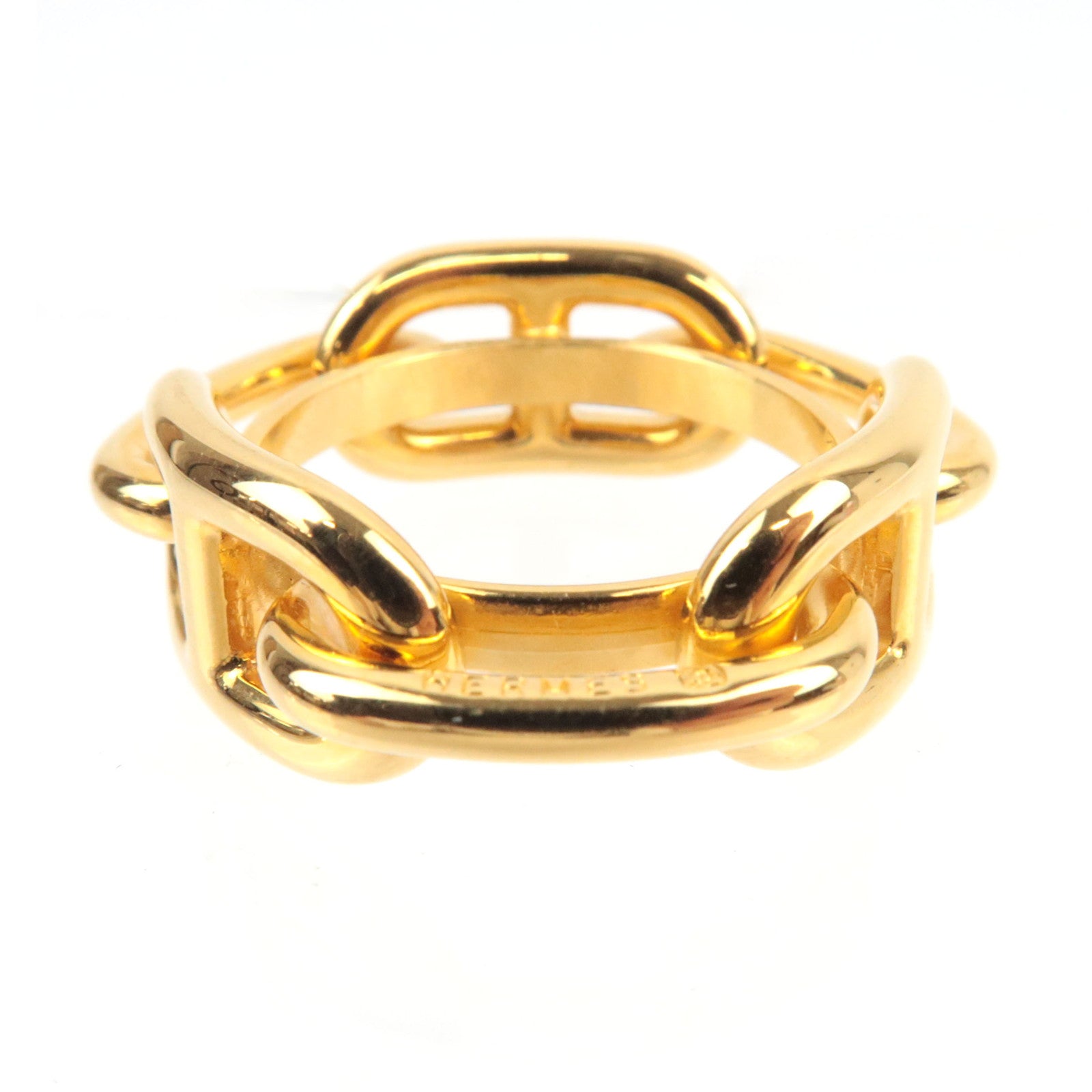HERMES Chaine D'Ancre Scarf Ring Metal Gold