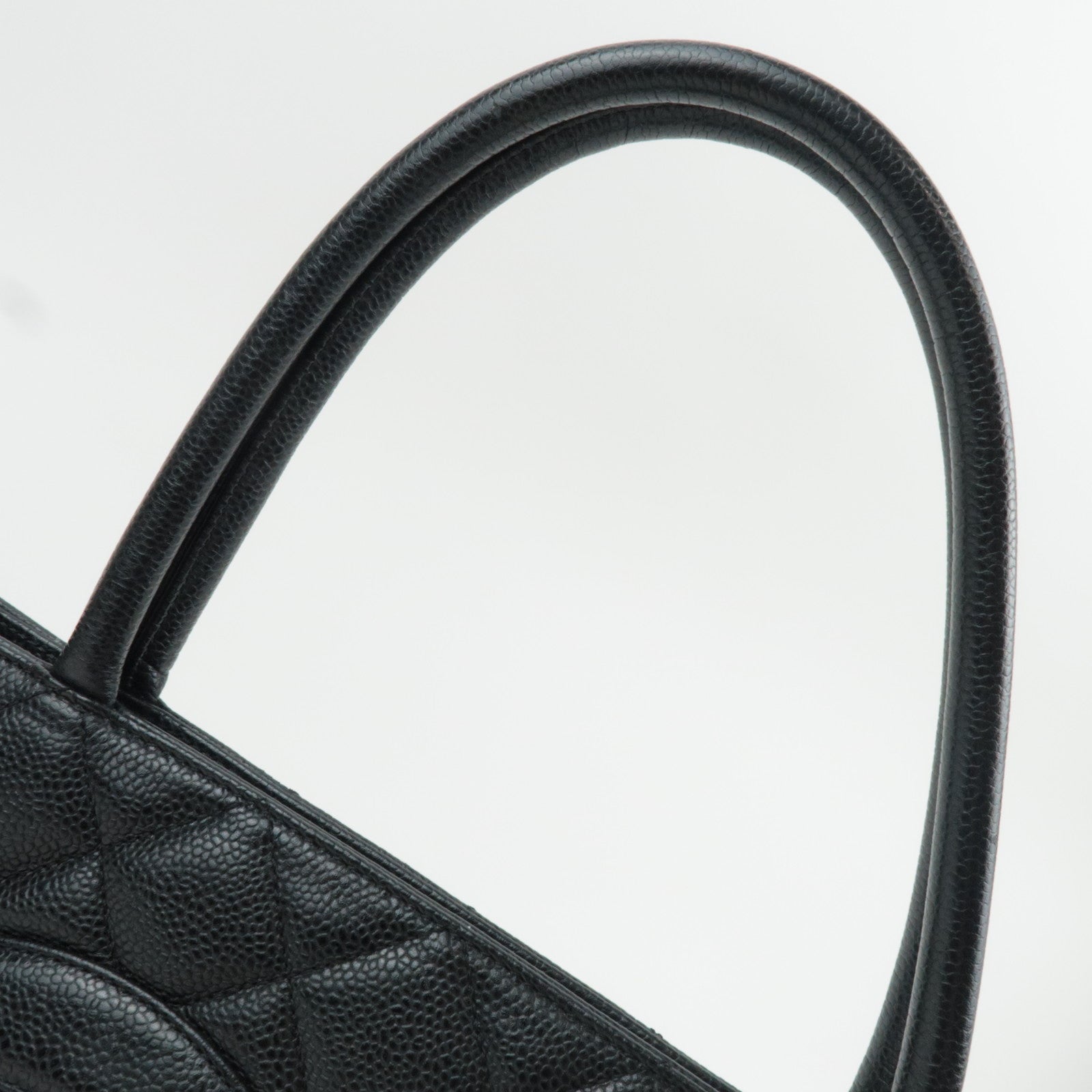 CHANEL Medallion Tote Bag Caviar Skin Black Silver HDW A01804 6704796