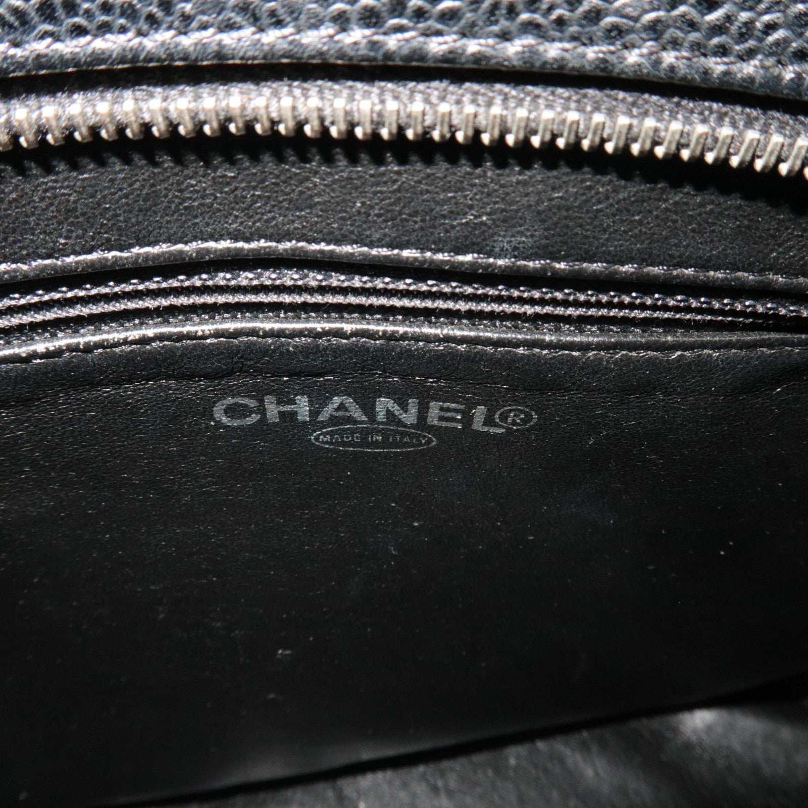 CHANEL Medallion Tote Bag Caviar Skin Black Silver HDW A01804 6704796
