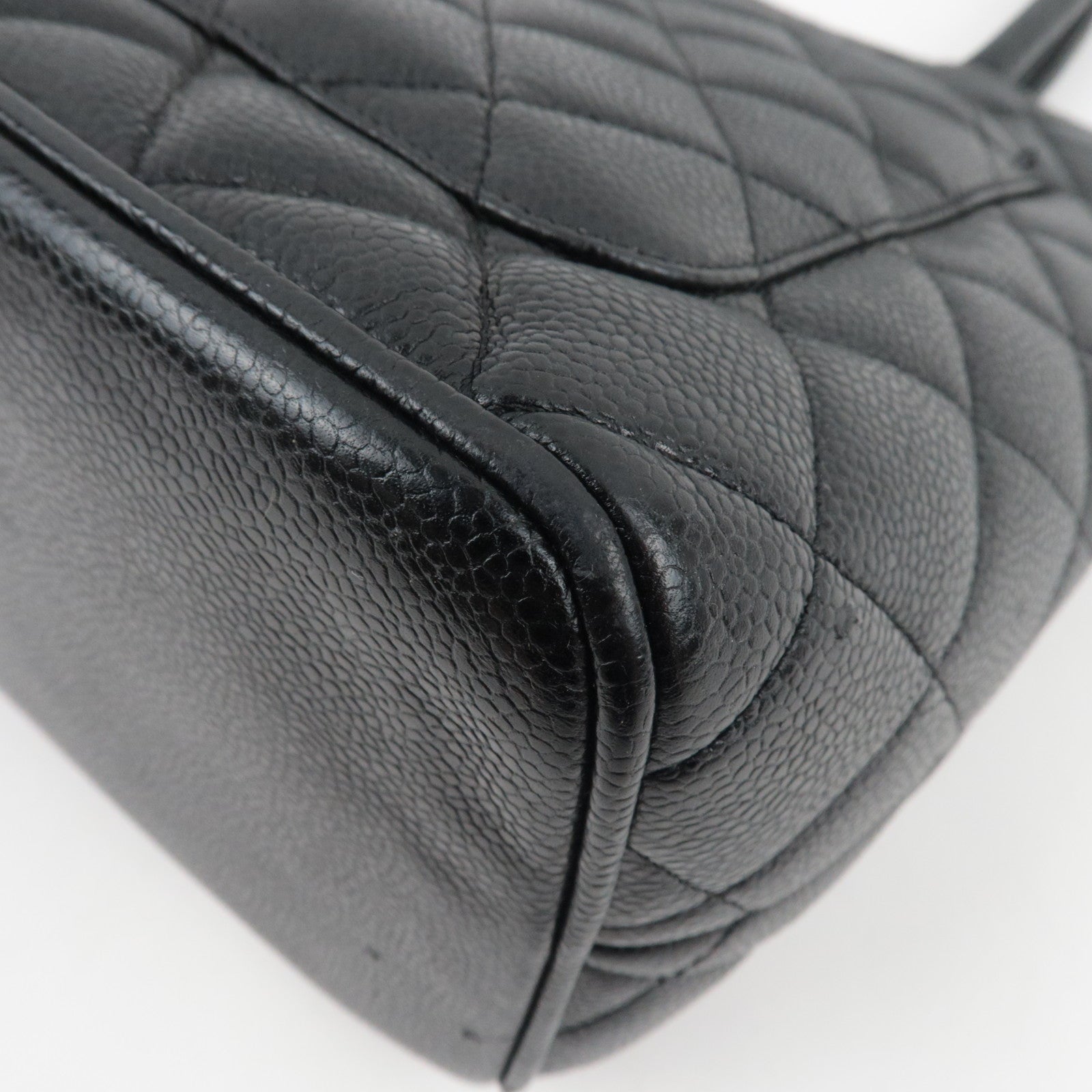 CHANEL Medallion Tote Bag Caviar Skin Black Silver HDW A01804 6704796