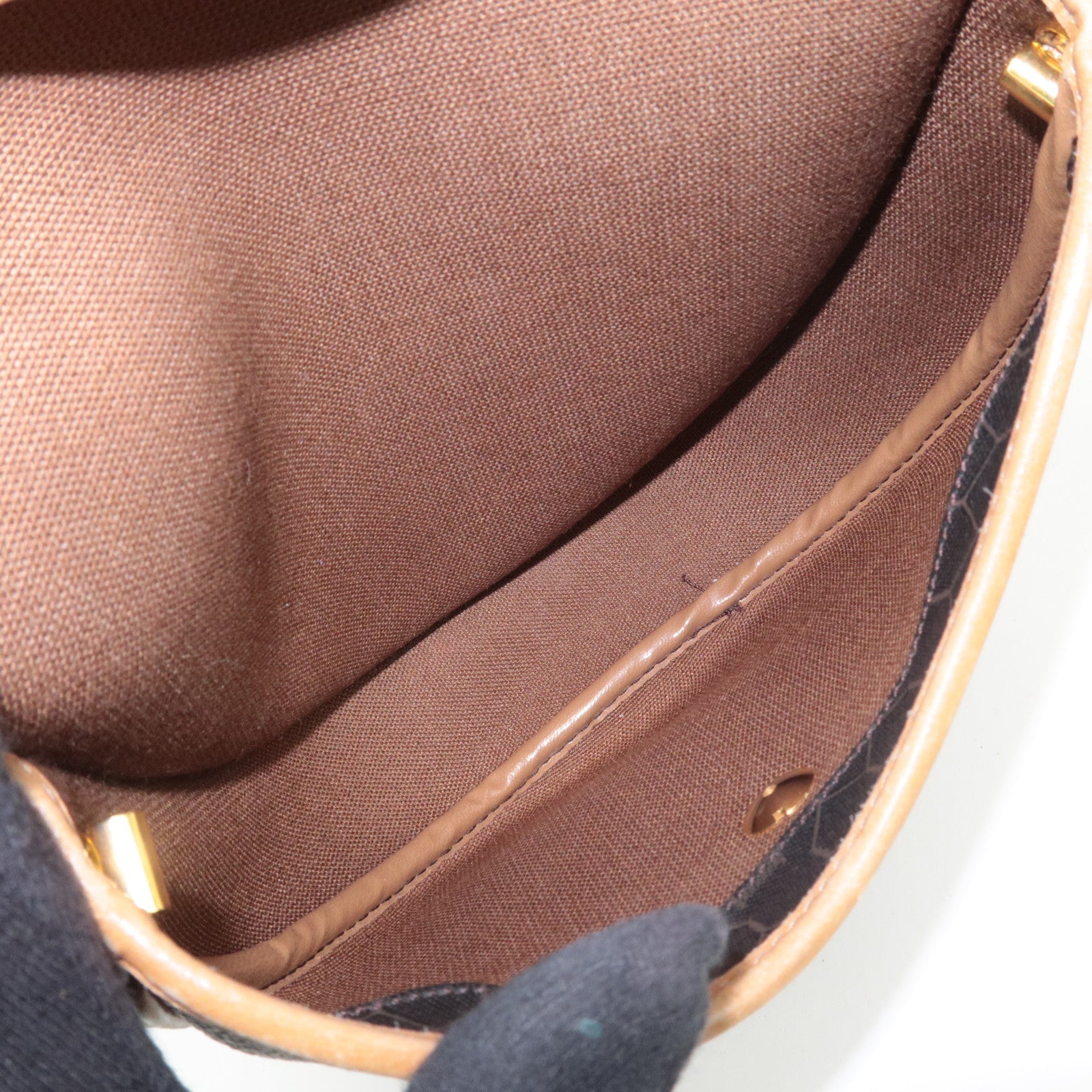 Christian Dior Honeycomb Shoulder Bag PVC Leather Black Brown