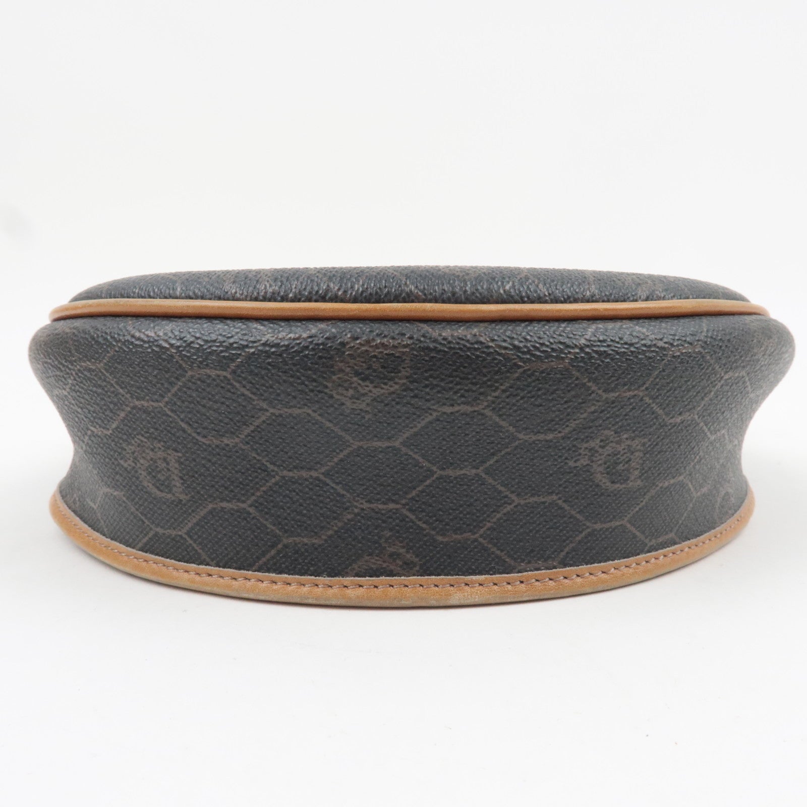 Christian Dior Honeycomb Shoulder Bag PVC Leather Black Brown