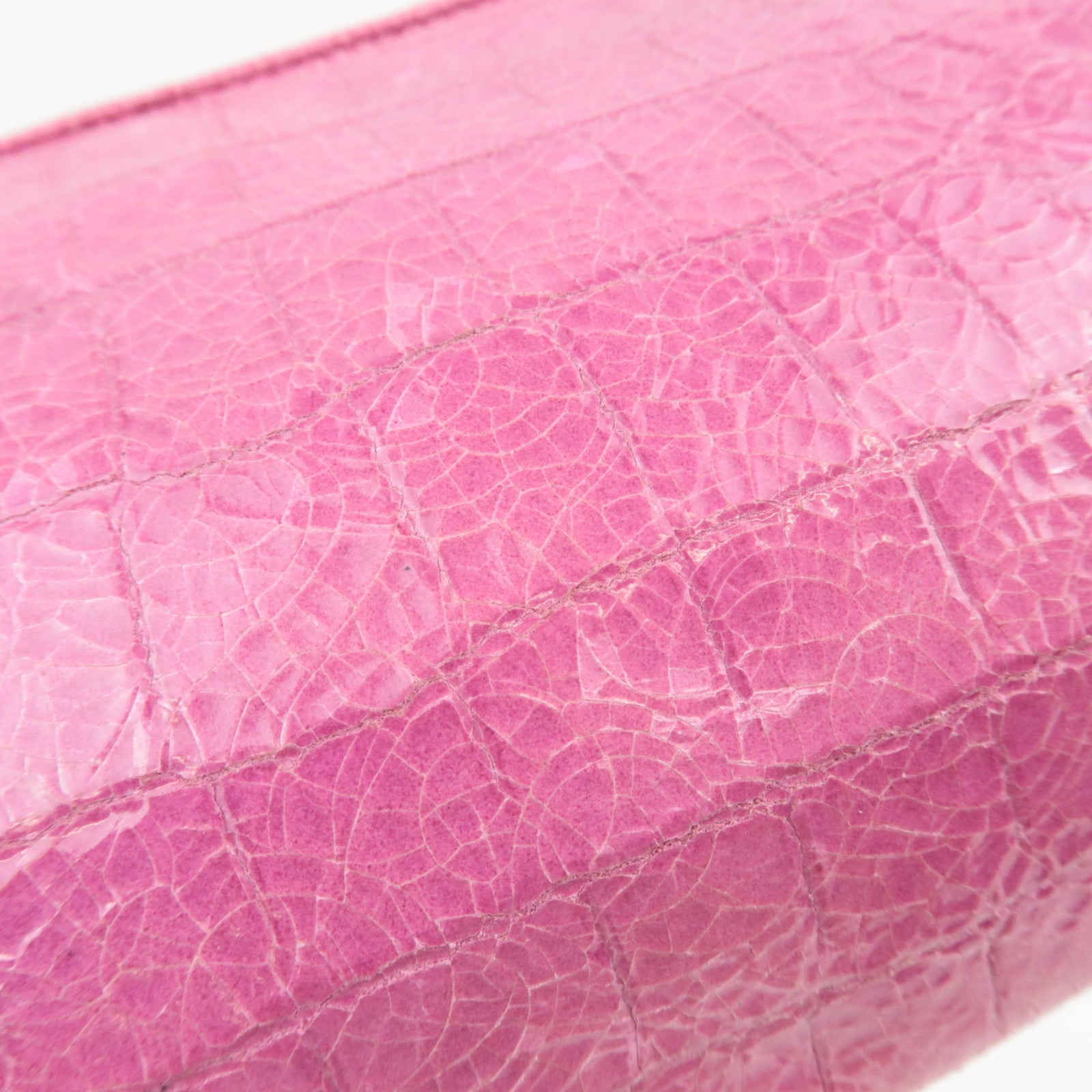 MIU MIU Embossed Clutch Bag Pouch Leather Pink